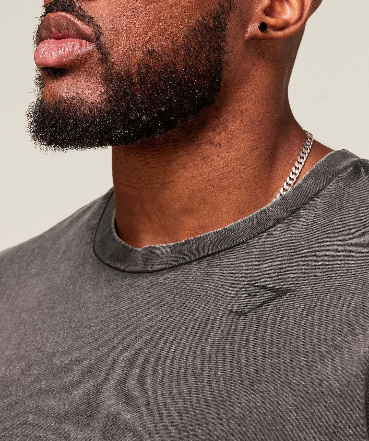 Gymshark Power Washed T-Shirt - Grey/Acid Wash Small Ball