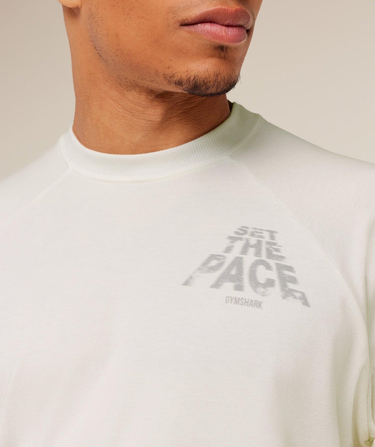 Gymshark Set The Pace Boxy T-Shirt - GS Soft White