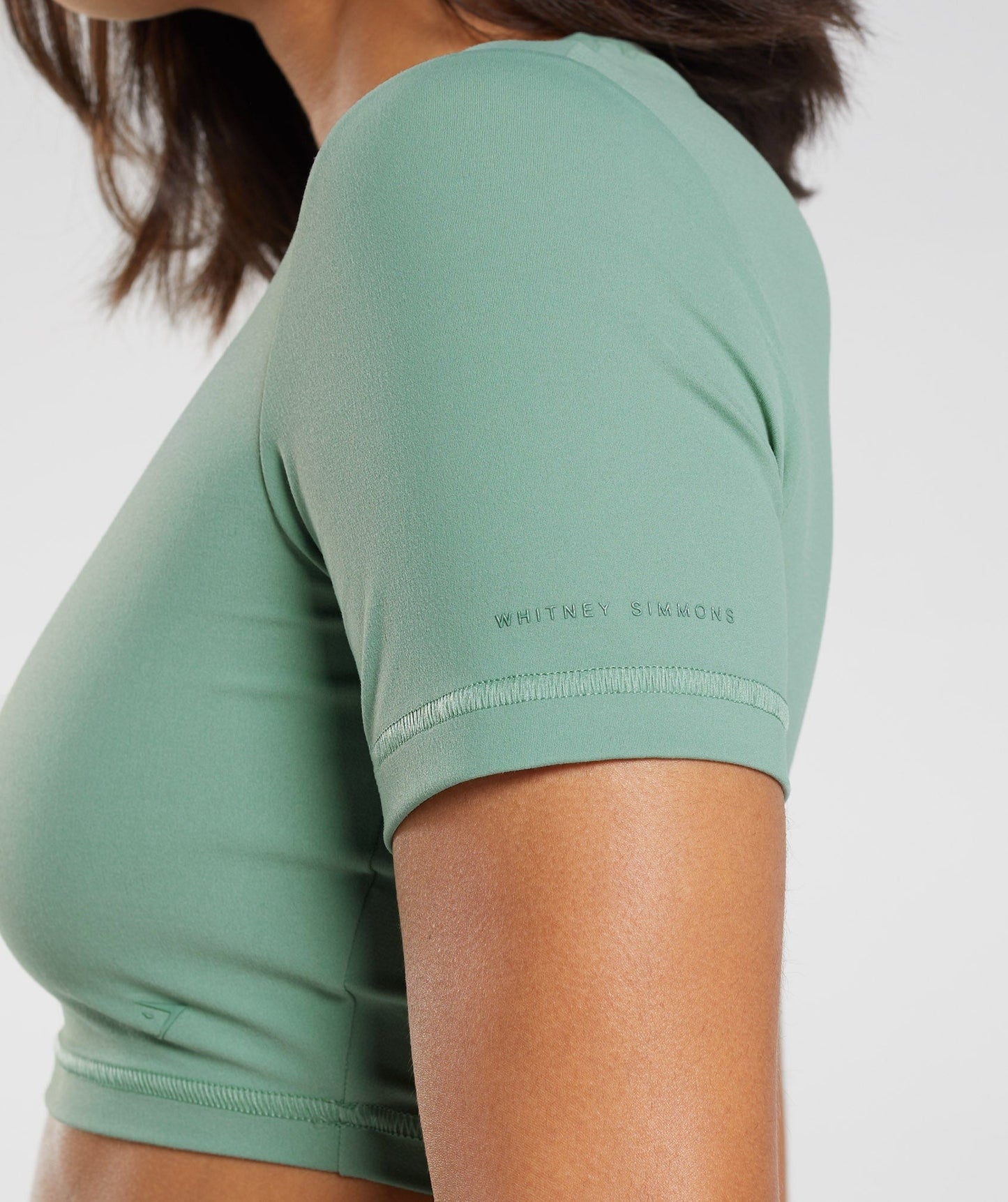 DNU Gymshark Whitney Short Sleeve Crop Top - Leaf Green