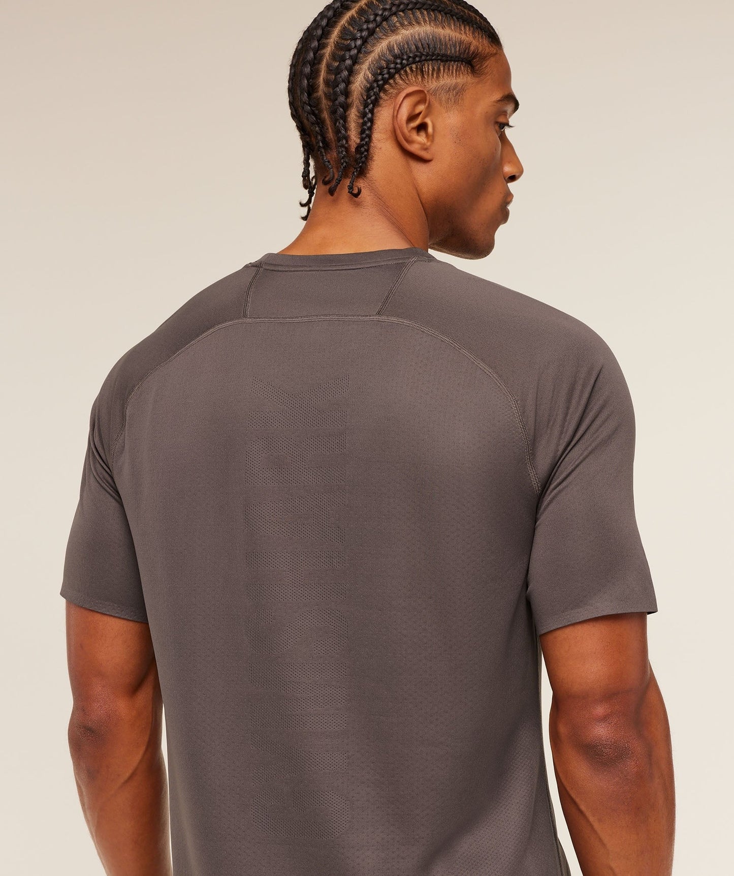 Gymshark Hybrid Engineered Jacquard T-Shirt - Cool Brown