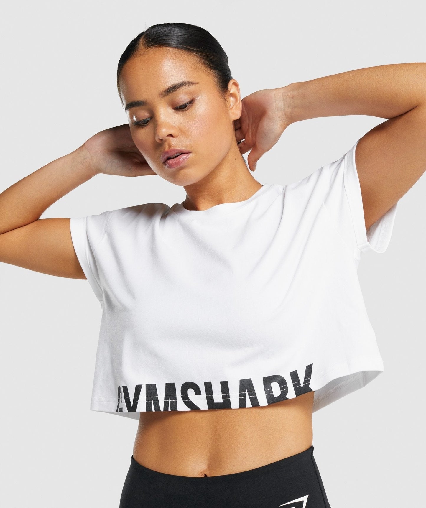 Gymshark Fraction Crop Top - White