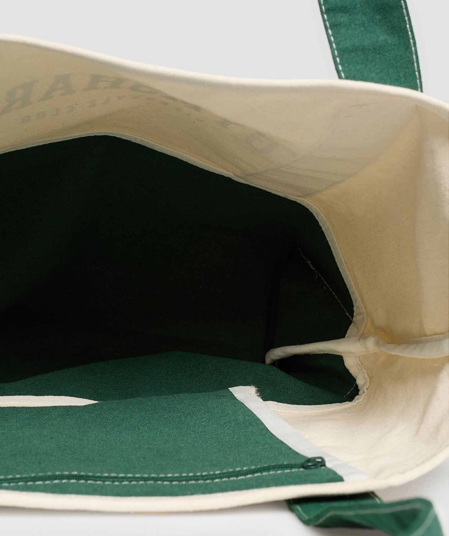 Gymshark Collegiate Oversized Tote - Oat White/Classic Green