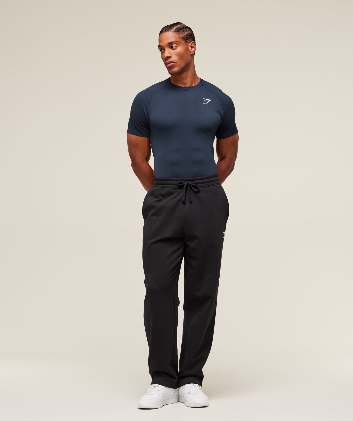 Gymshark Geo Seamless T-Shirt - Navy/Heavy Blue