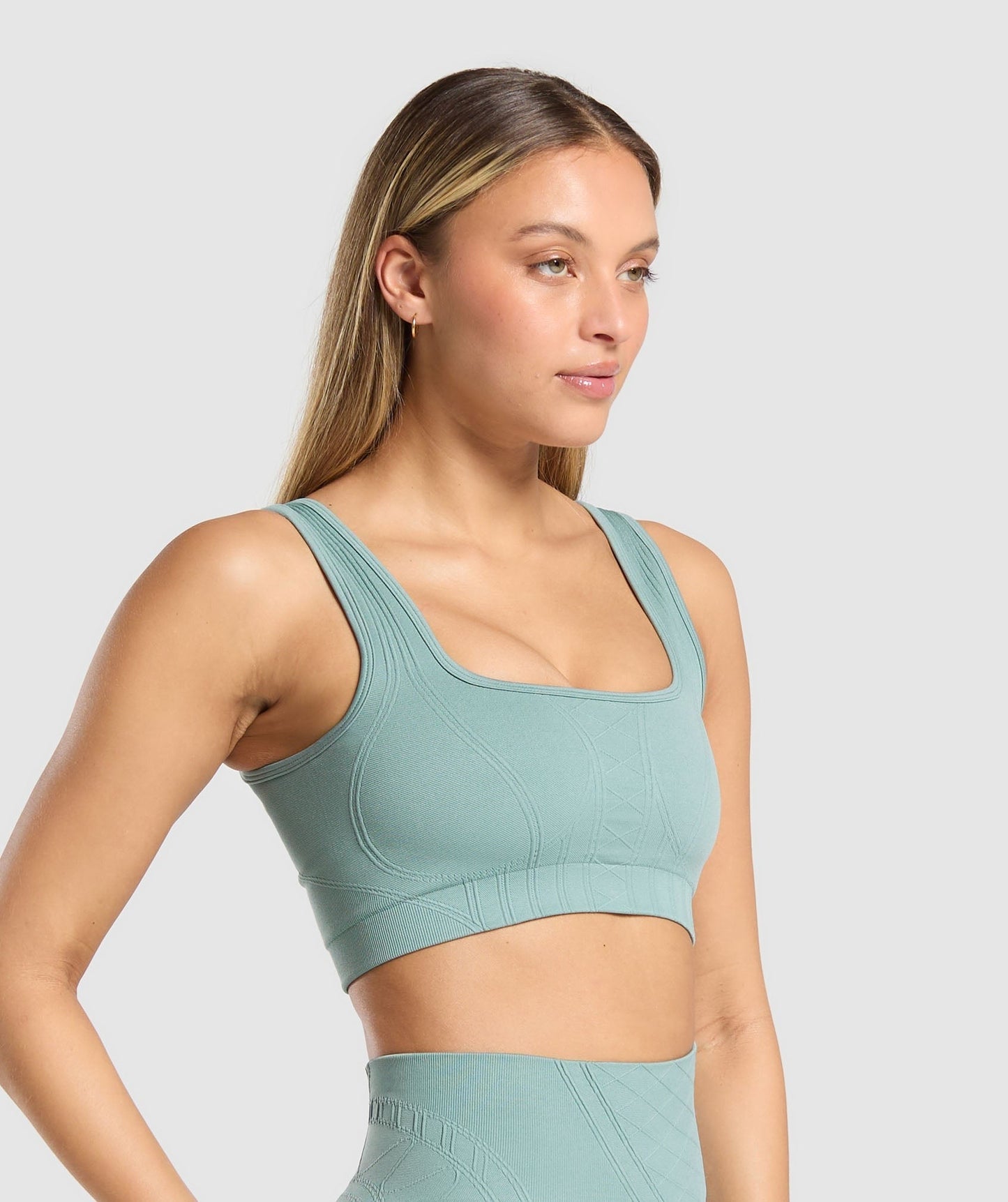 Gymshark Corset Seamless Sports Bra - Celeste Blue