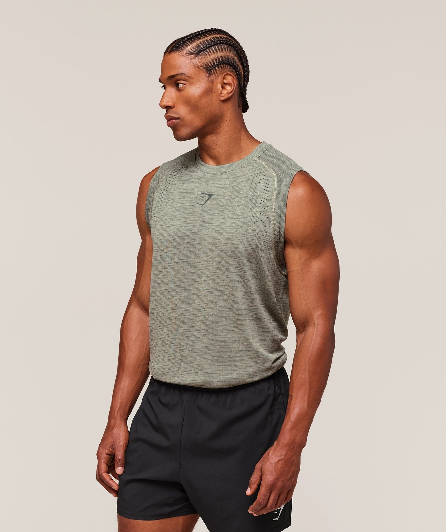Gymshark Versatile Seamless Tank - Chalk Green/Slate Teal