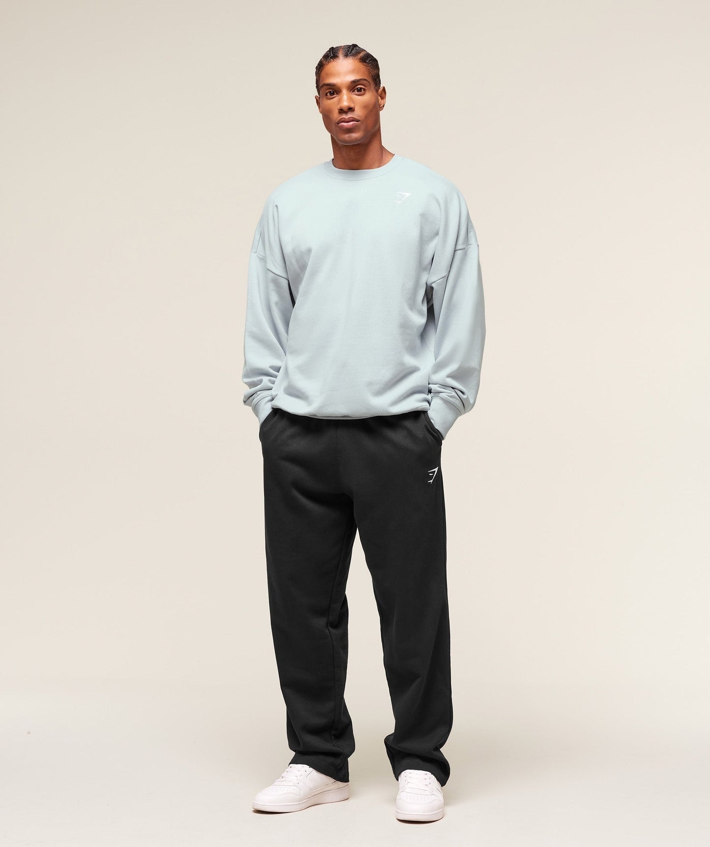 Gymshark Oversized Crest Crew - Smoke Blue