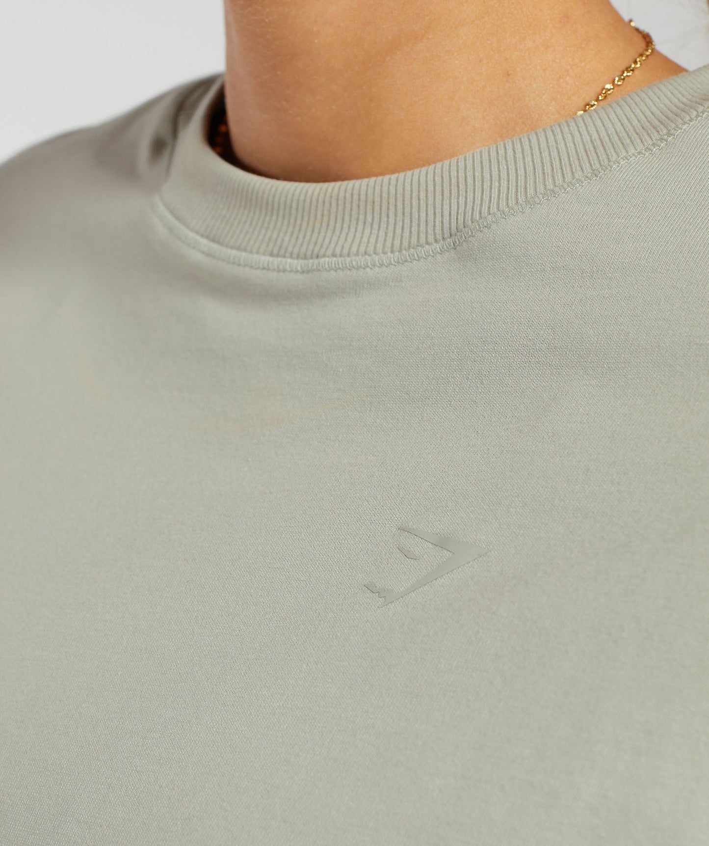 Gymshark Cotton Oversized Long Sleeve Top - Stone Grey