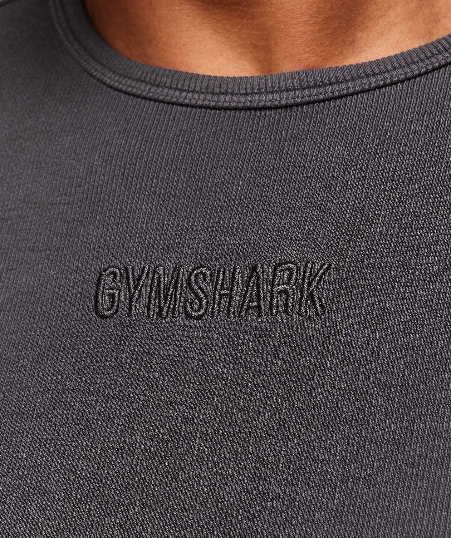 Gymshark Premium Washed Ribbed T-Shirt - Grey