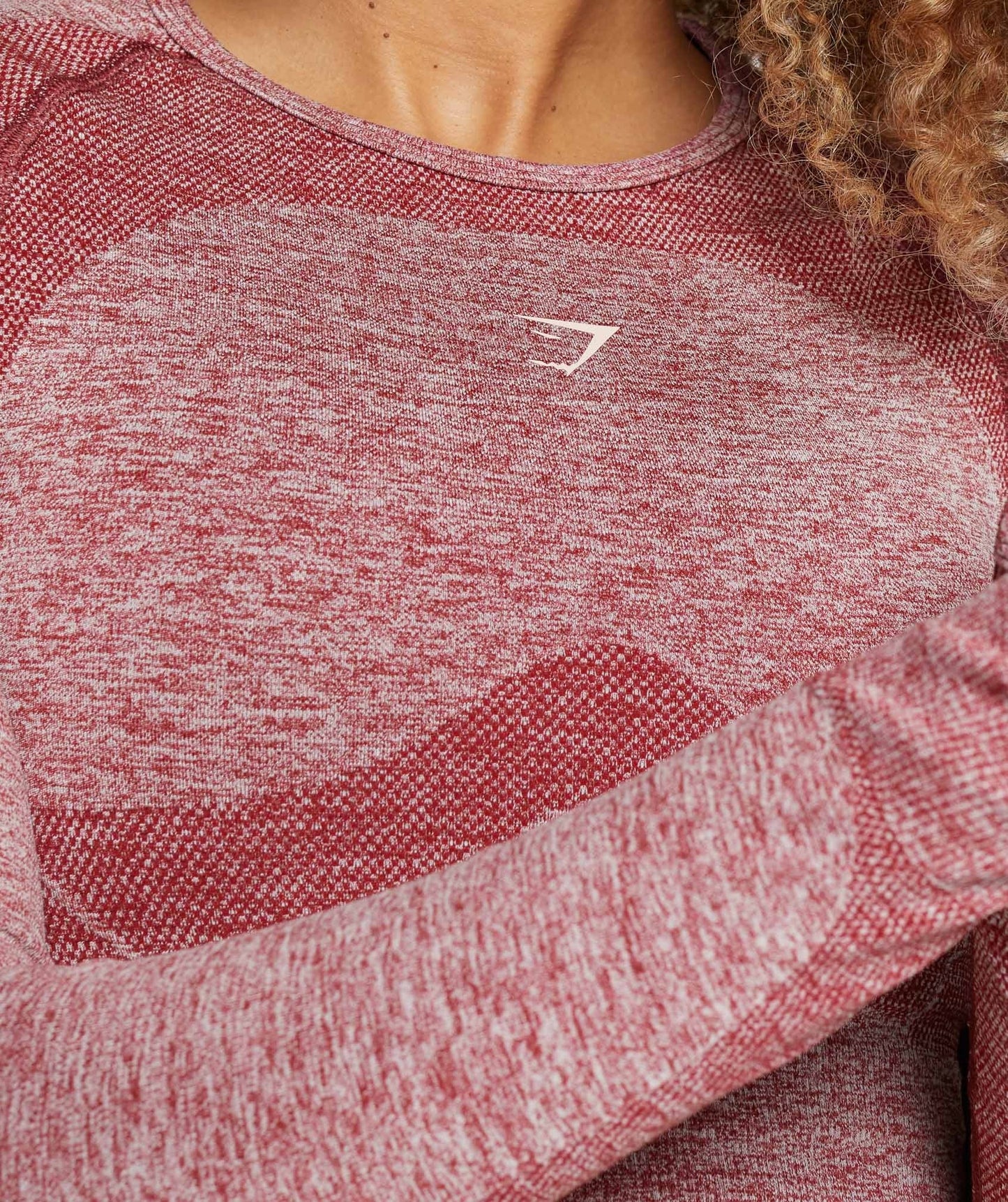 Gymshark Flex Sports Long Sleeve Crop Top - Burgundy Marl