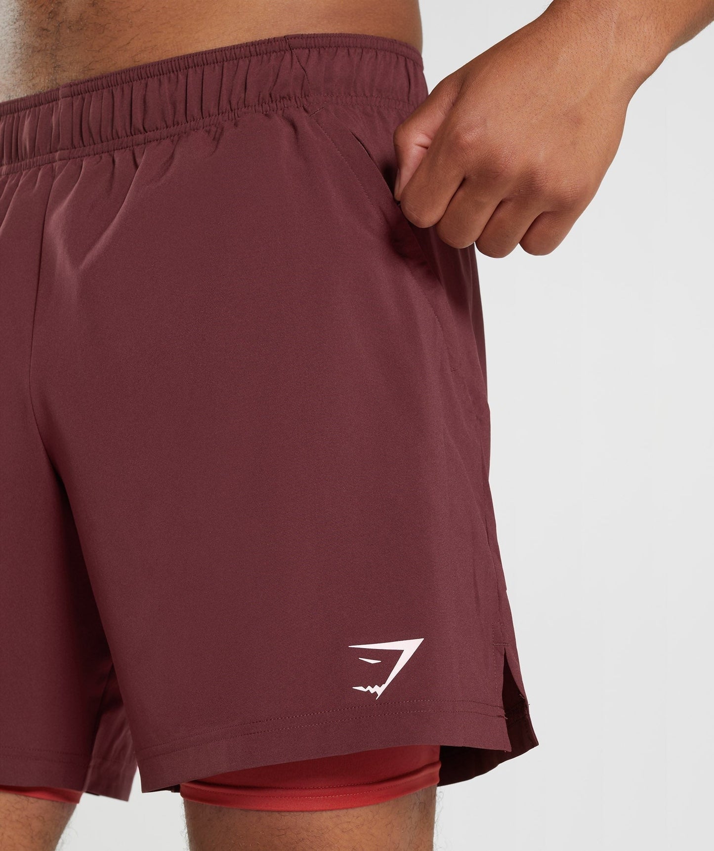 Gymshark Sport 7" 2 in 1 Short - Baked Maroon/Salsa Red