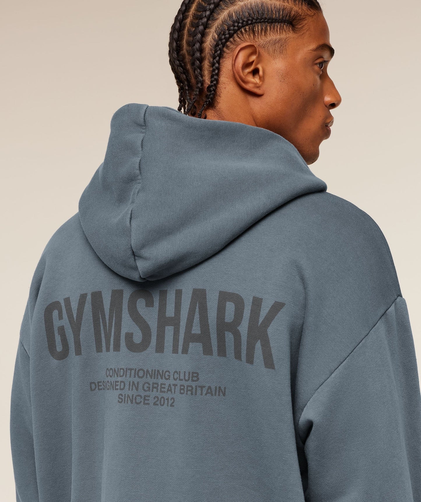 Gymshark Conditioning Club Washed Zip Through Hoodie - Iron Blue/Wash