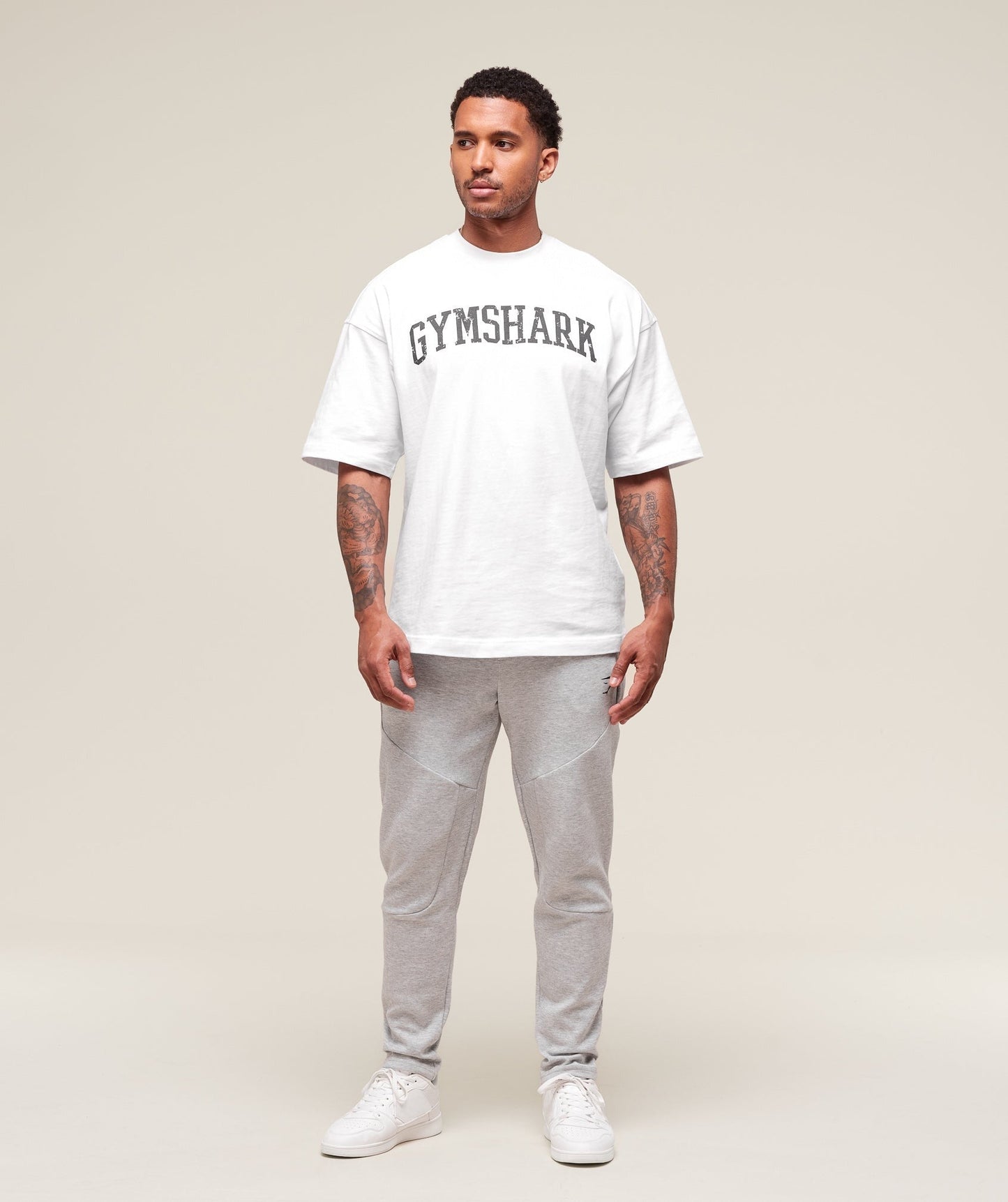 Gymshark Interlock Tech Joggers - Light Grey Core Marl