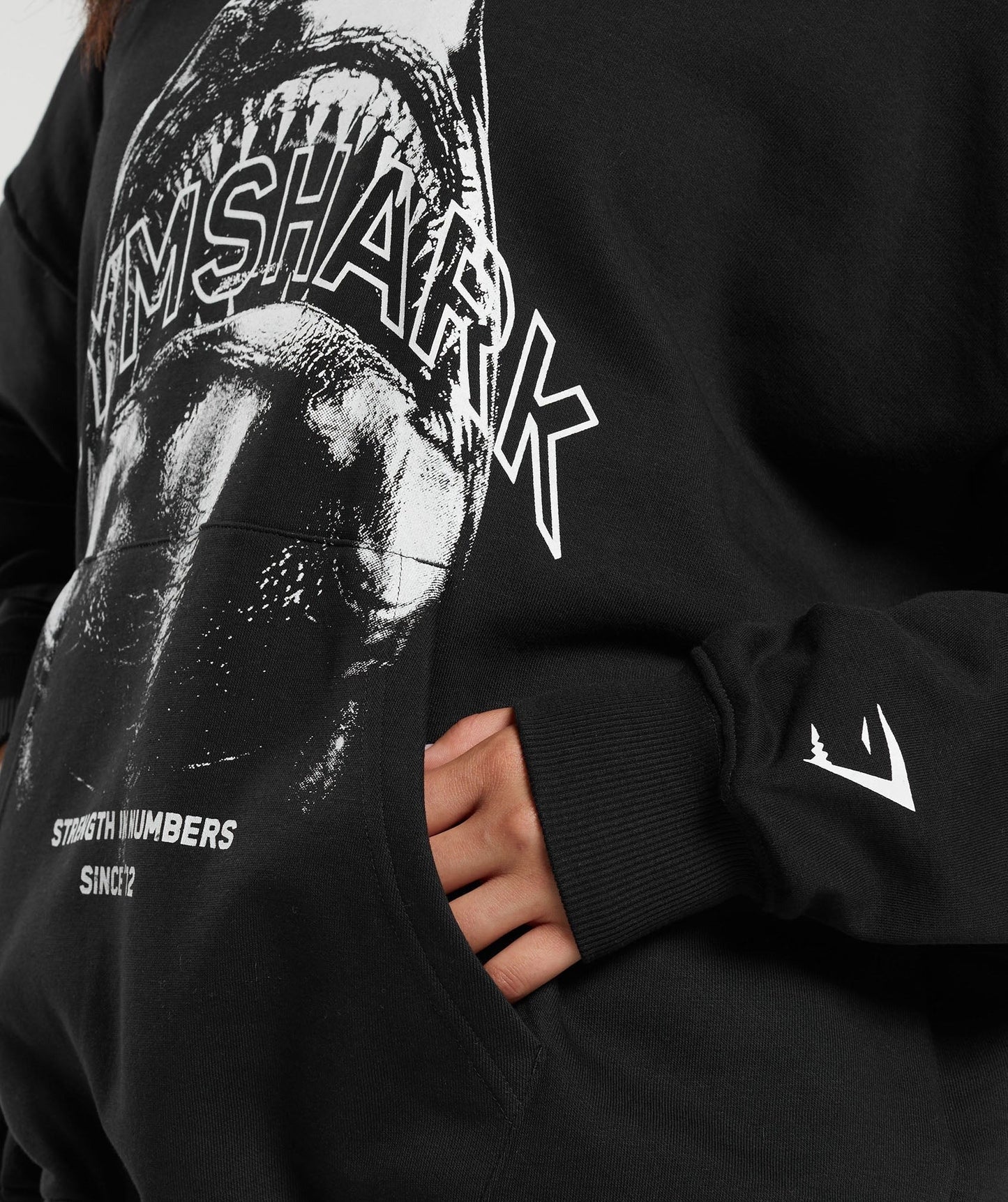 Gymshark Shark Attack Oversized Hoodie - Black