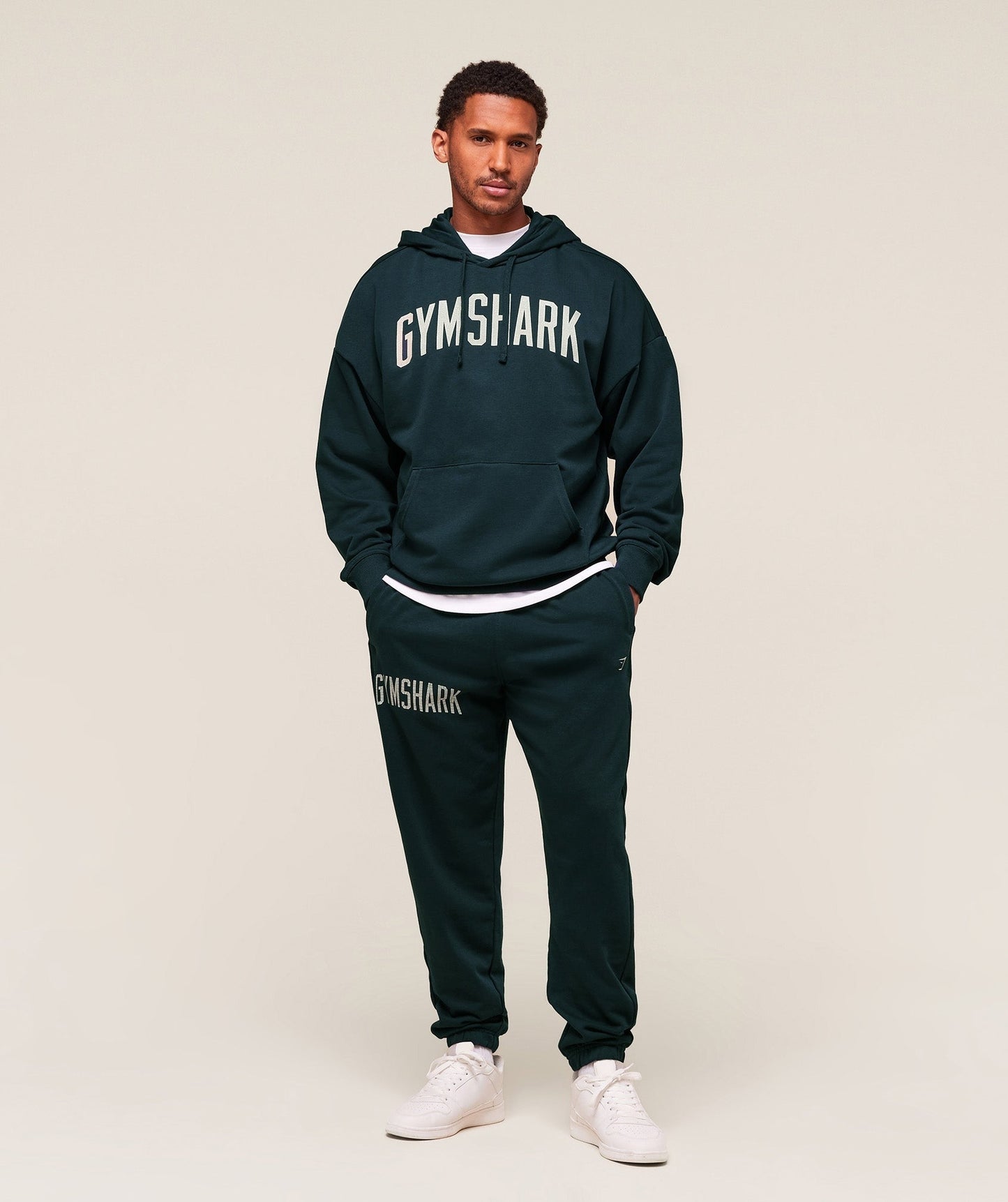 Gymshark Worn Graphic Joggers - Deep Petrol Blue