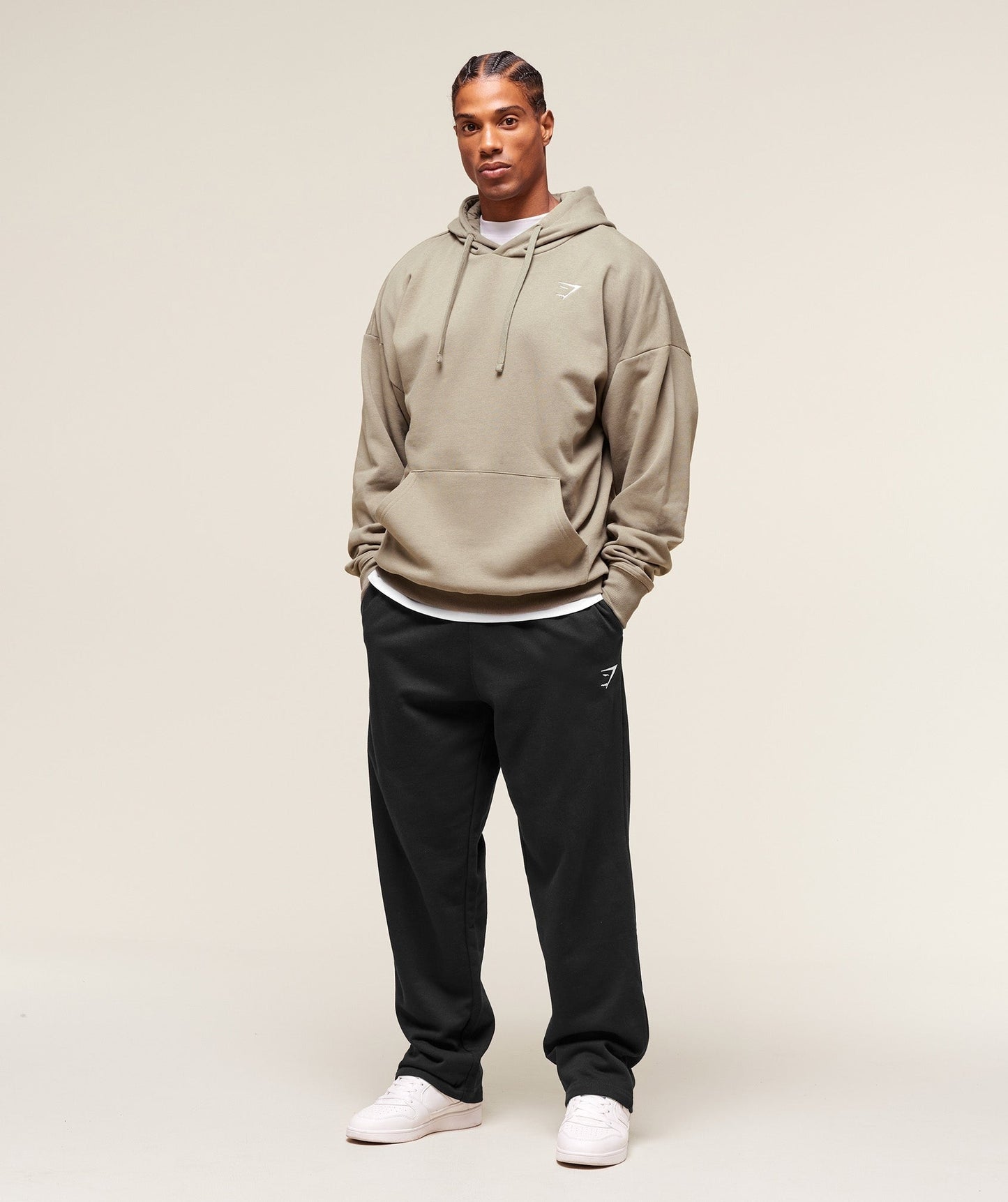 Gymshark Crest Oversized Hoodie - Linen Brown