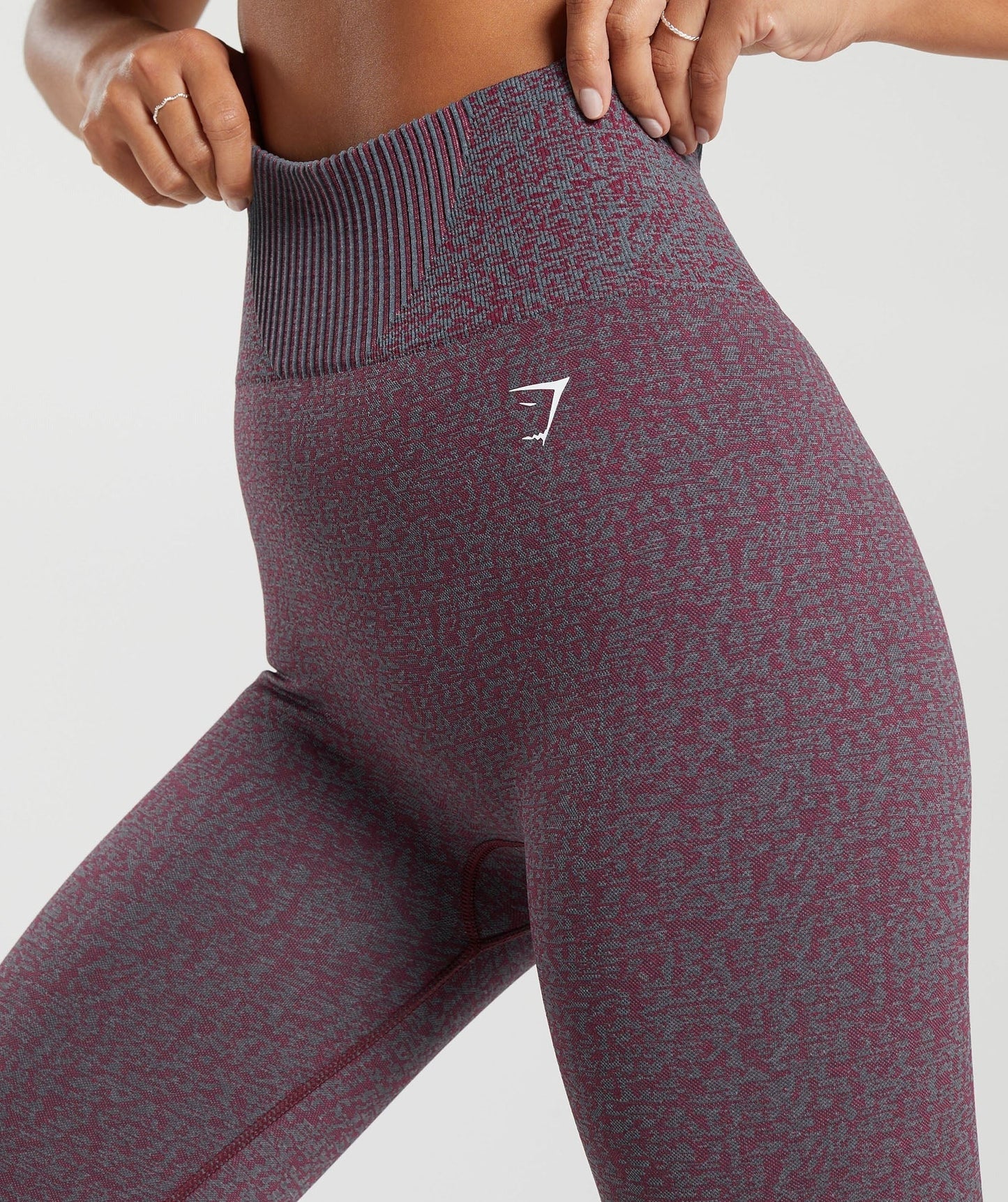 Gymshark Marl Seamless Leggings - Plum Pink Marl/Dark Grey Marl/Plum Pink