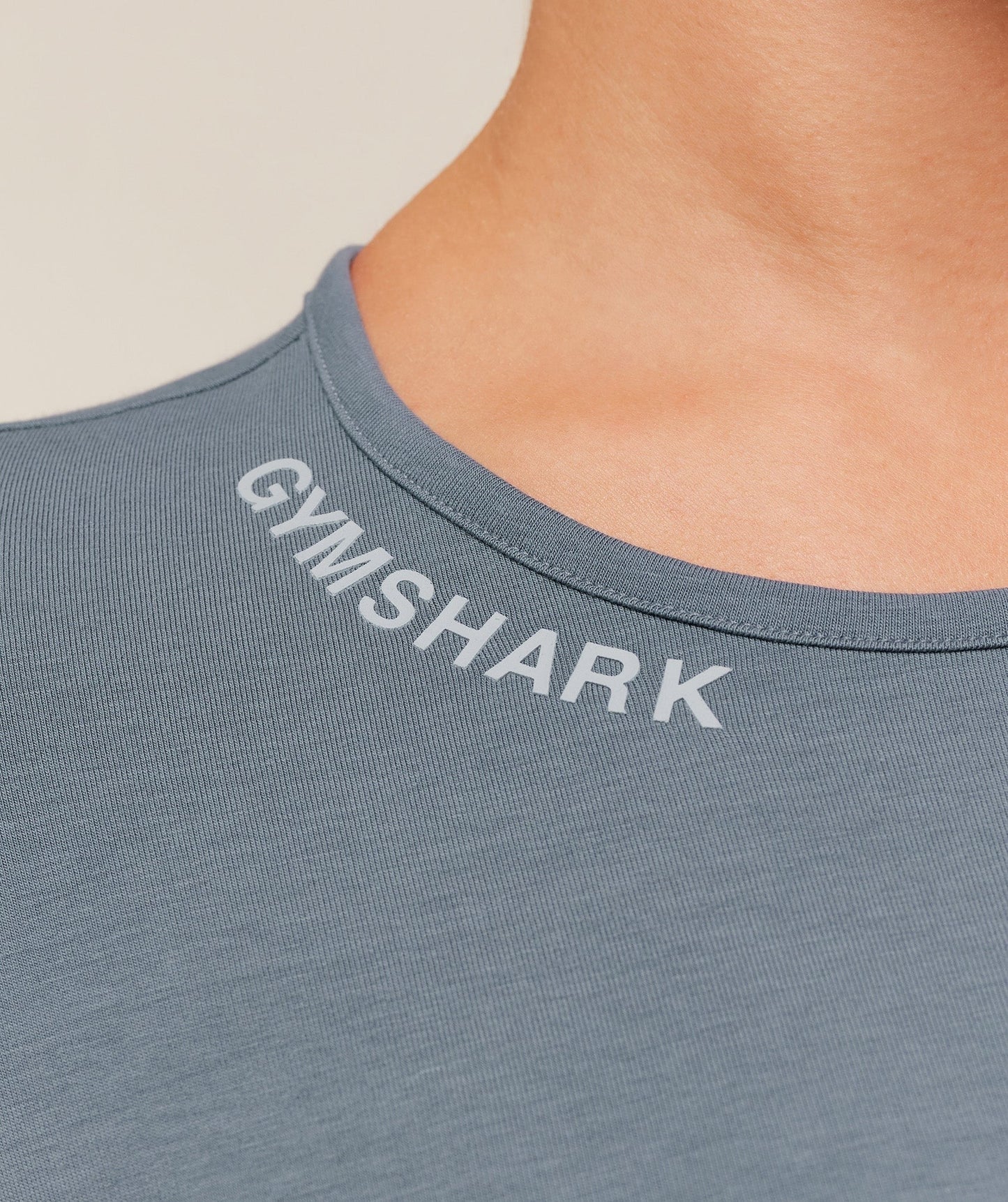 Gymshark Embroidered Logo Crop Top - Iron Blue