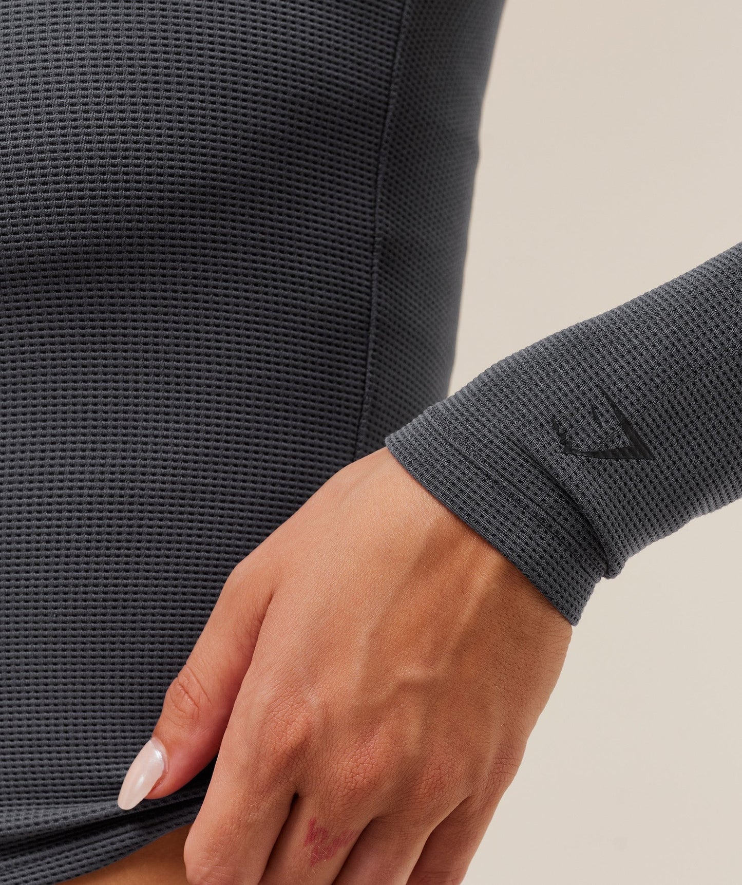 Gymshark Waffle Long Sleeve Top - Grey