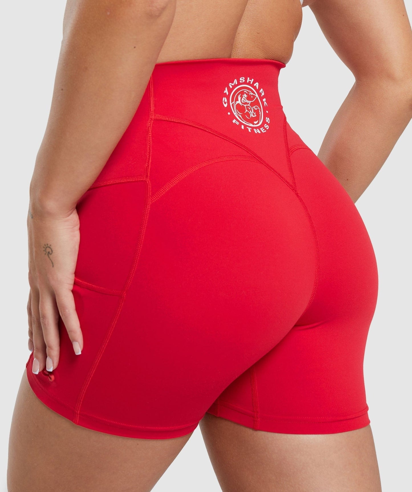 Gymshark Legacy Logo Tight Shorts - Jamz Red