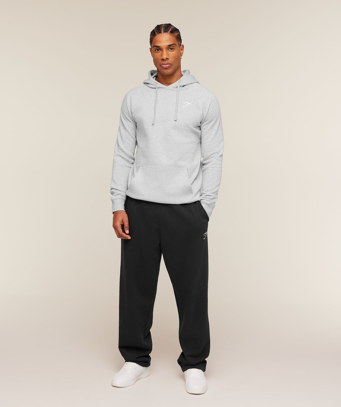 Gymshark Crest Hoodie - Light Grey Marl