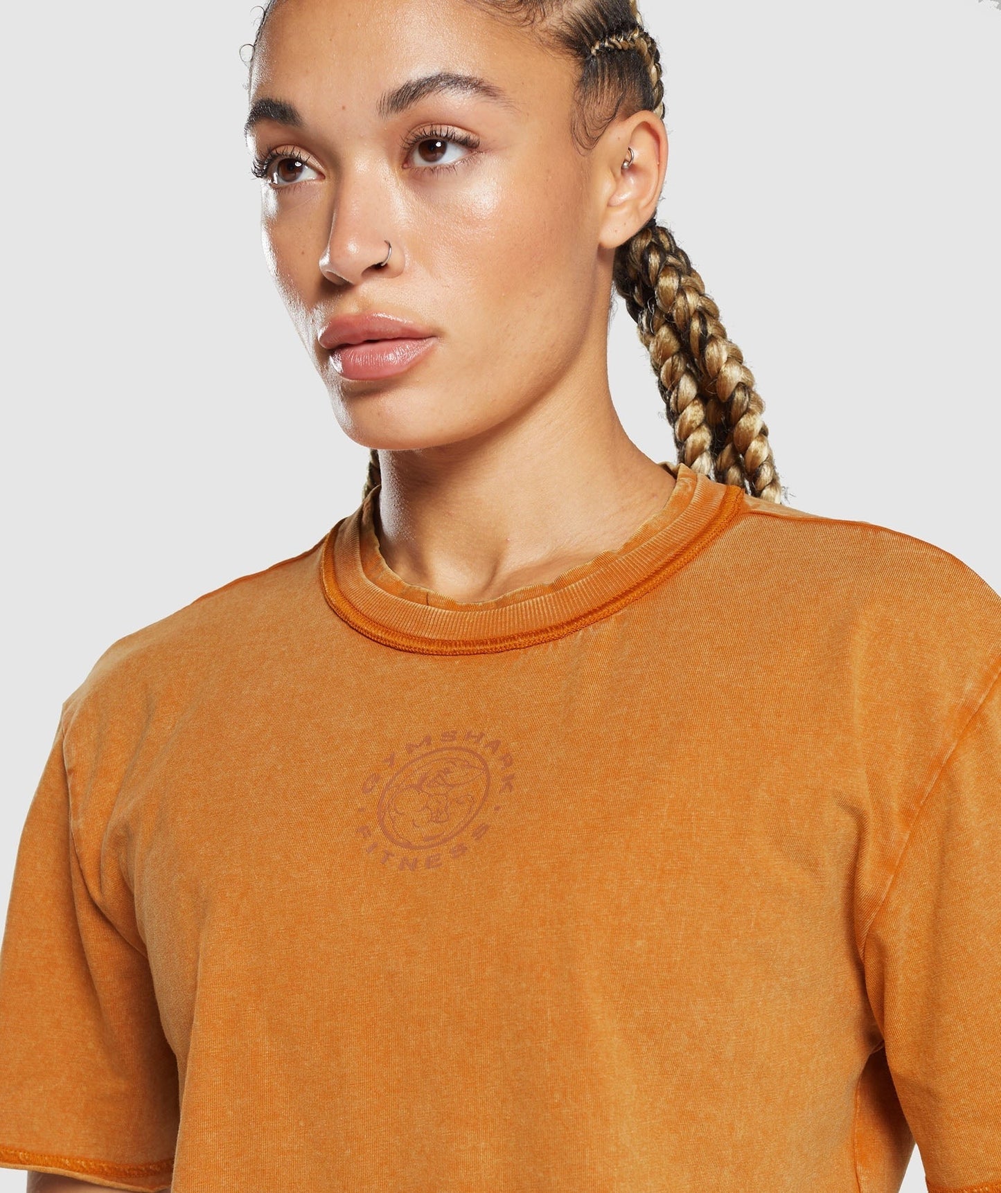 Gymshark Legacy Washed Crop Top - Charred Orange
