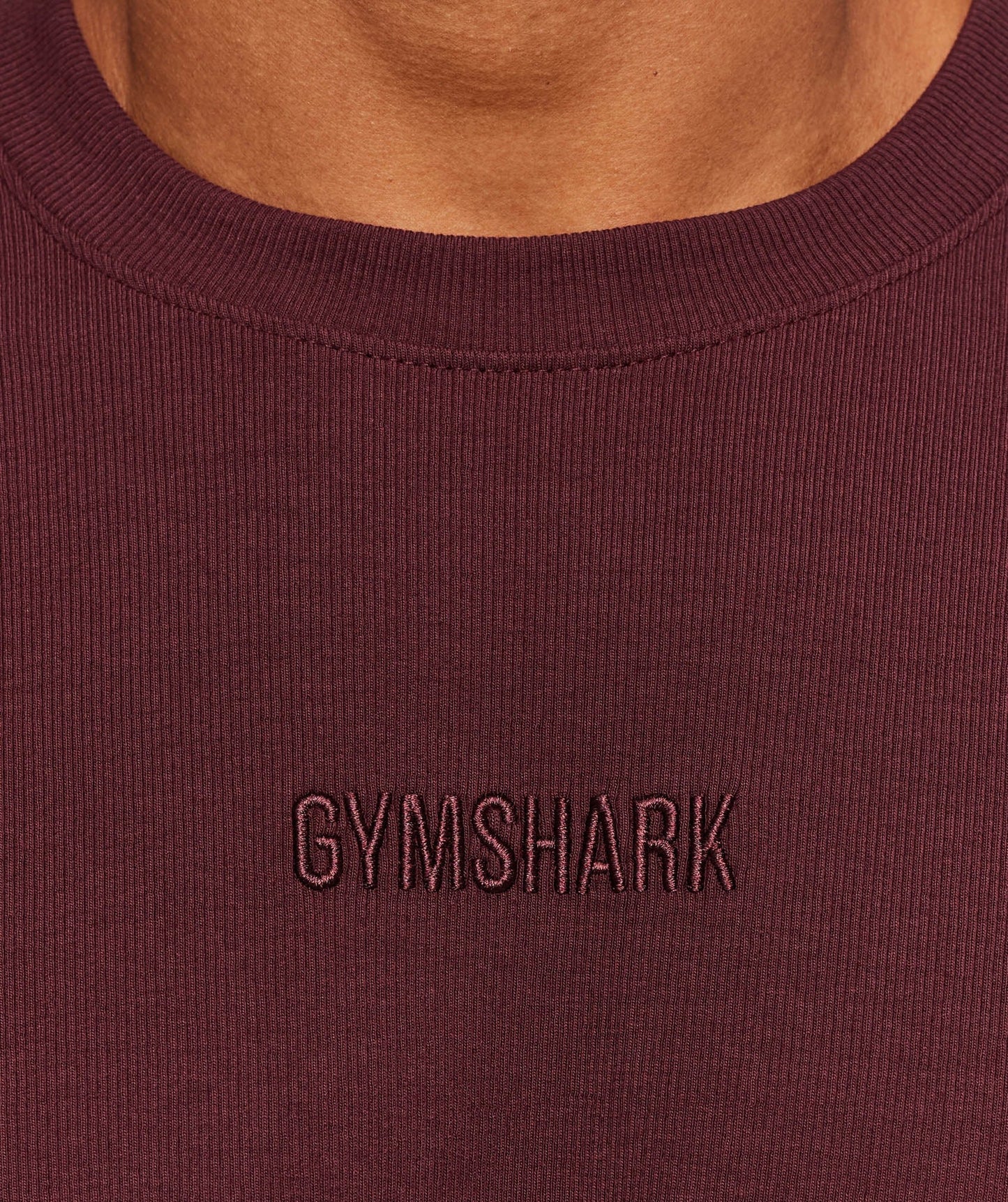 Gymshark Oversized Premium Ribbed T-Shirt - Rich Maroon