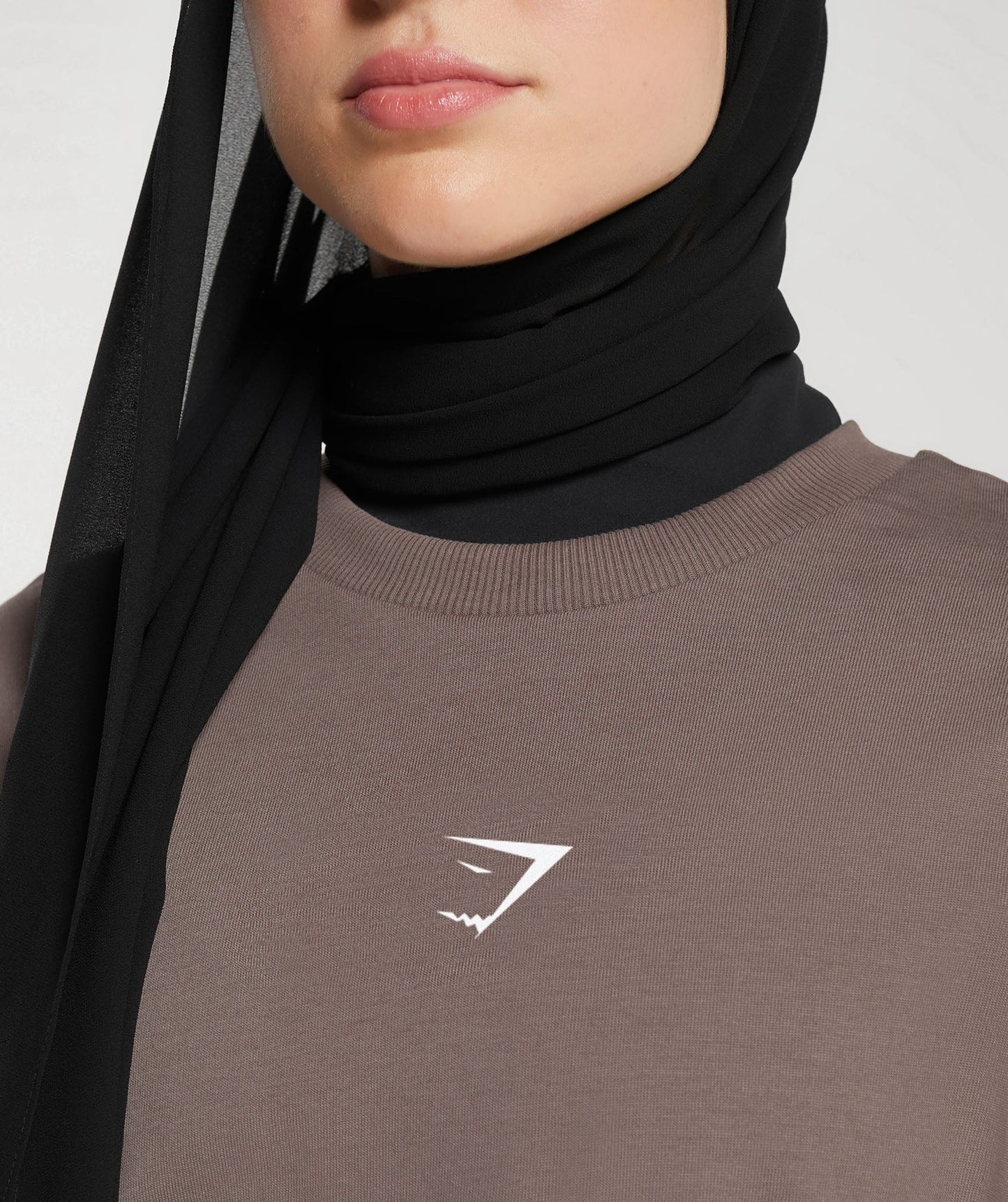 Gymshark GS X Leana Deeb Graphic Oversized Long Sleeve Top - Dusty Brown