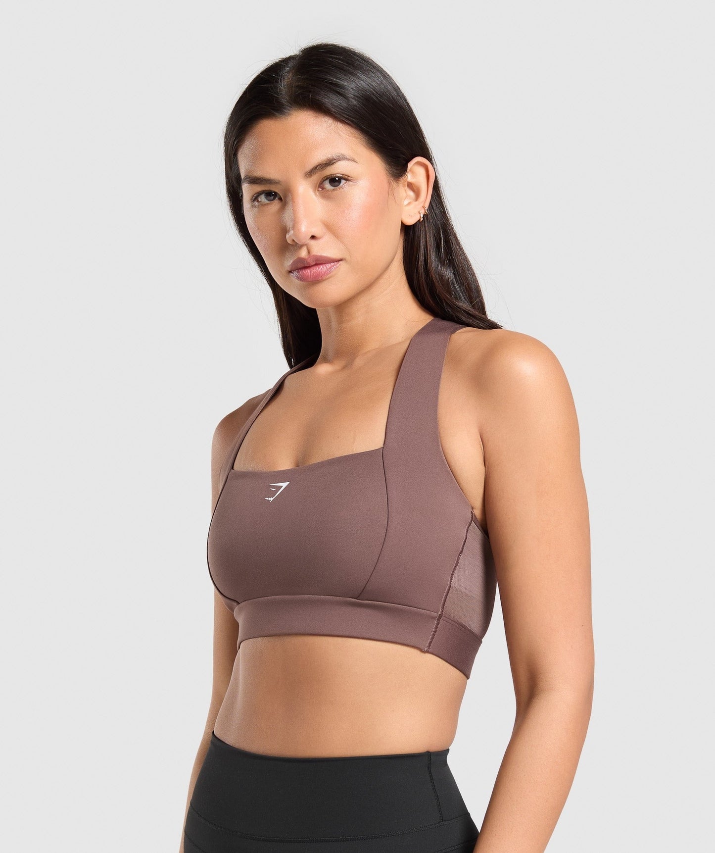 Gymshark Square Neck Sports Bra - Soft Brown