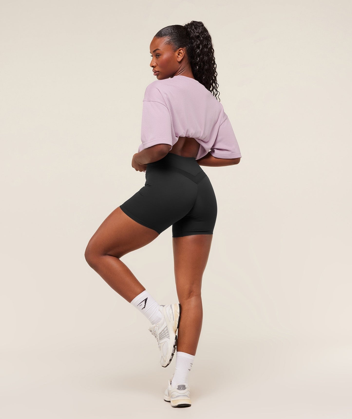 Gymshark Lifting Mesh Oversized Tee - Warm Lilac