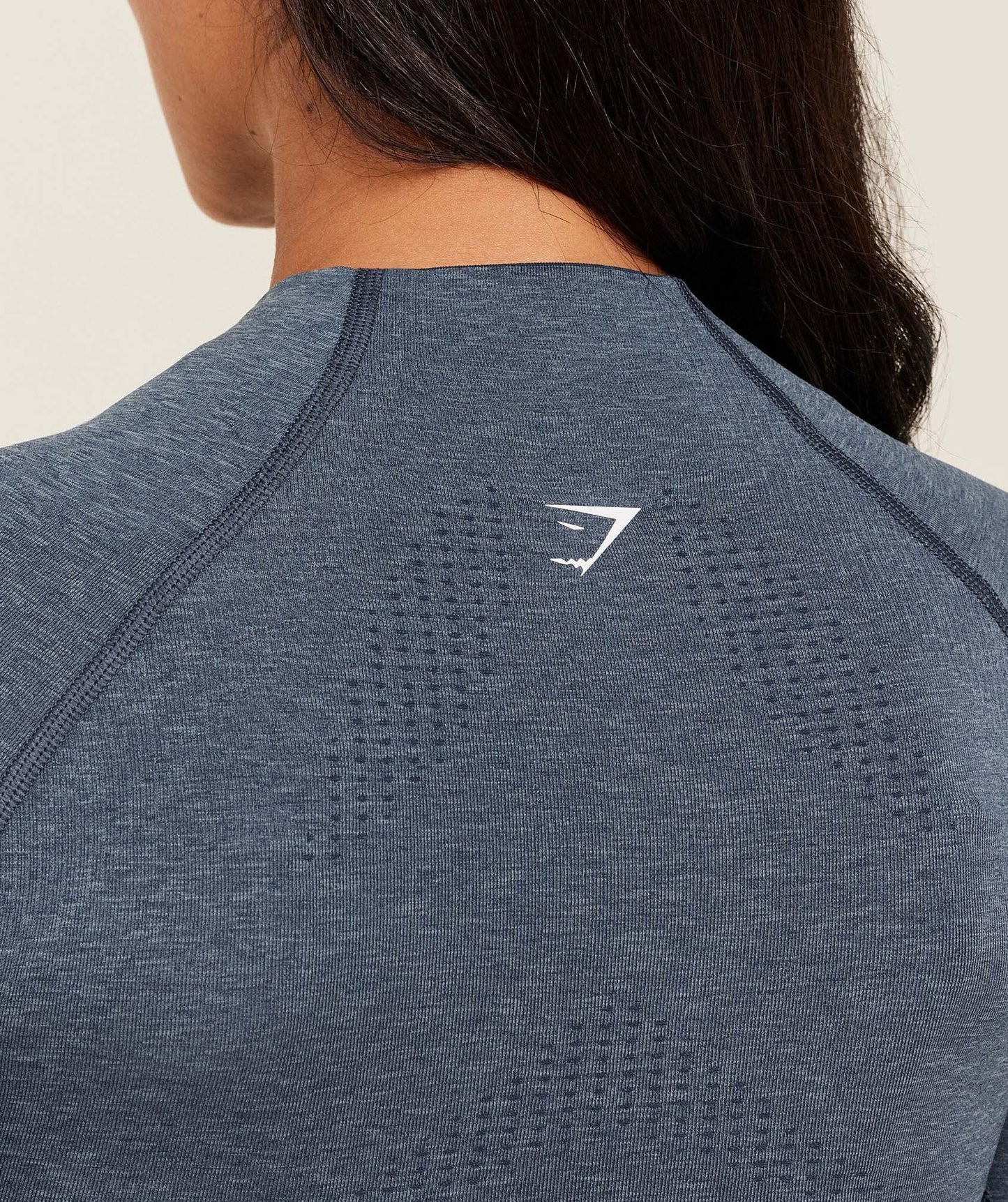 Gymshark Vital Seamless Midi Zip 2.0 Pullover - GS Stealth Blue/ Marl