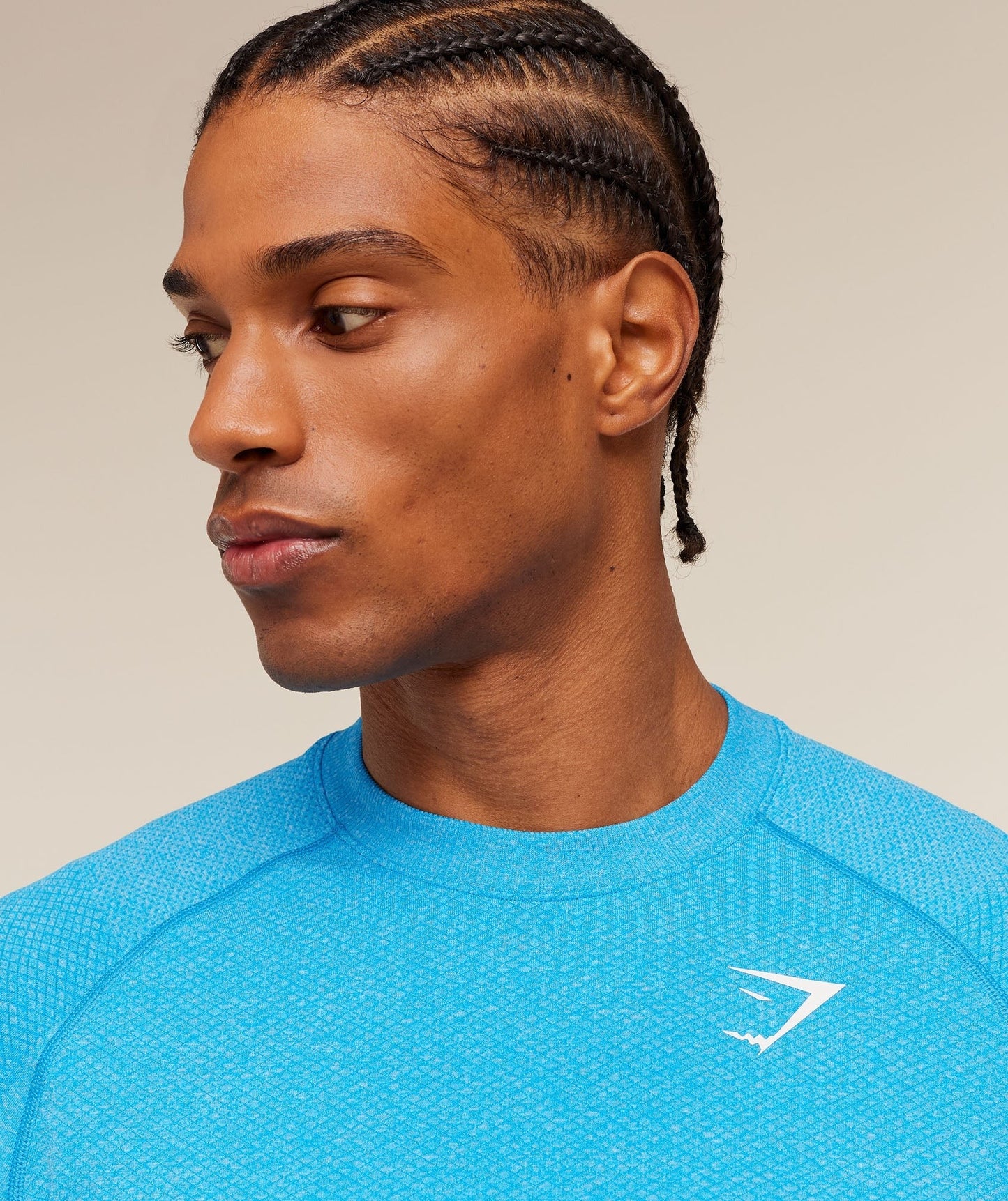 Gymshark Vital Seamless T-Shirt - White/Brand Blue