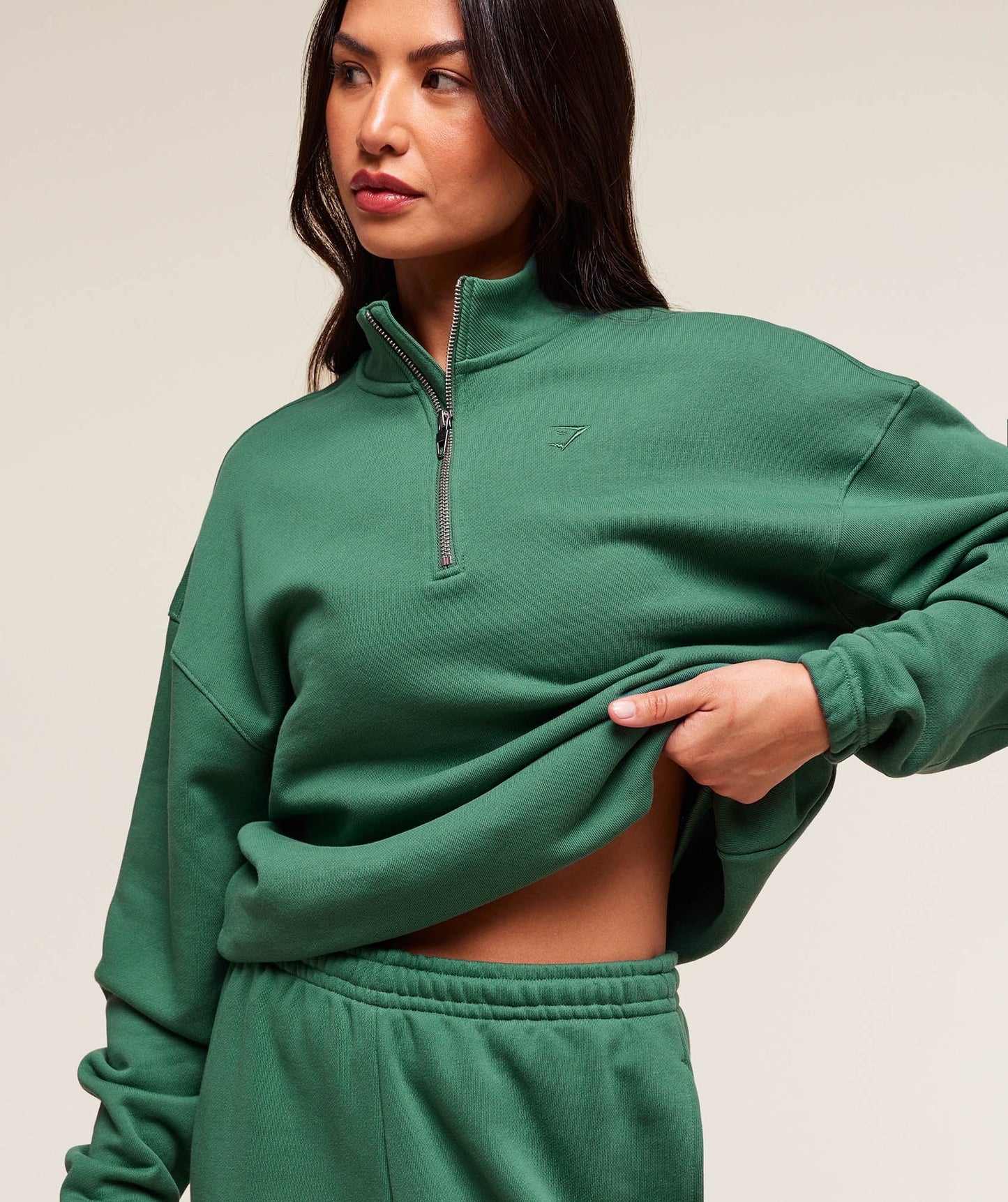 Gymshark Rest Day Sweats 2.0 1/4 Zip Pullover - Lift Green