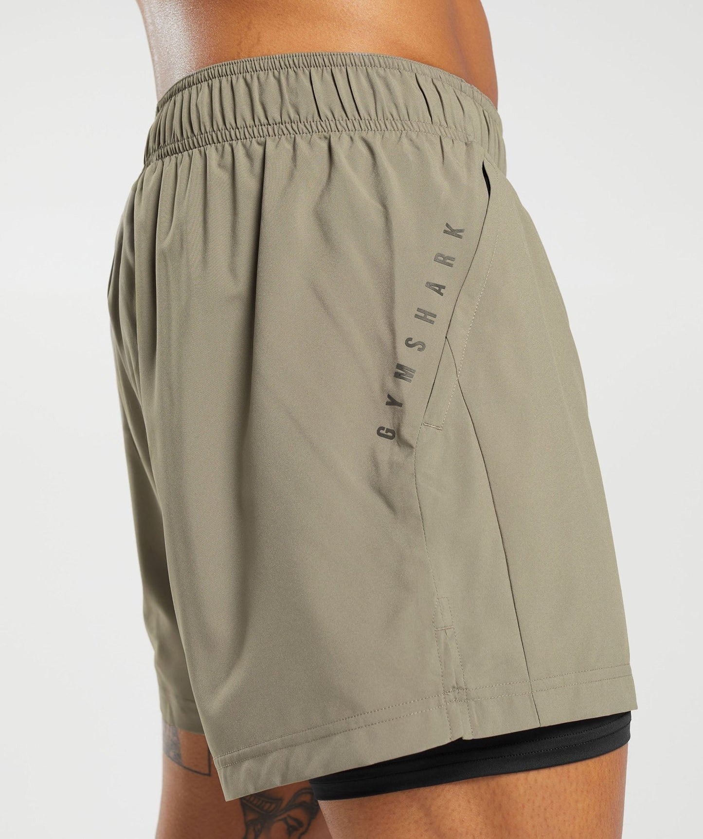 Gymshark Sport 5" 2 in 1 Shorts - Linen Brown/Black