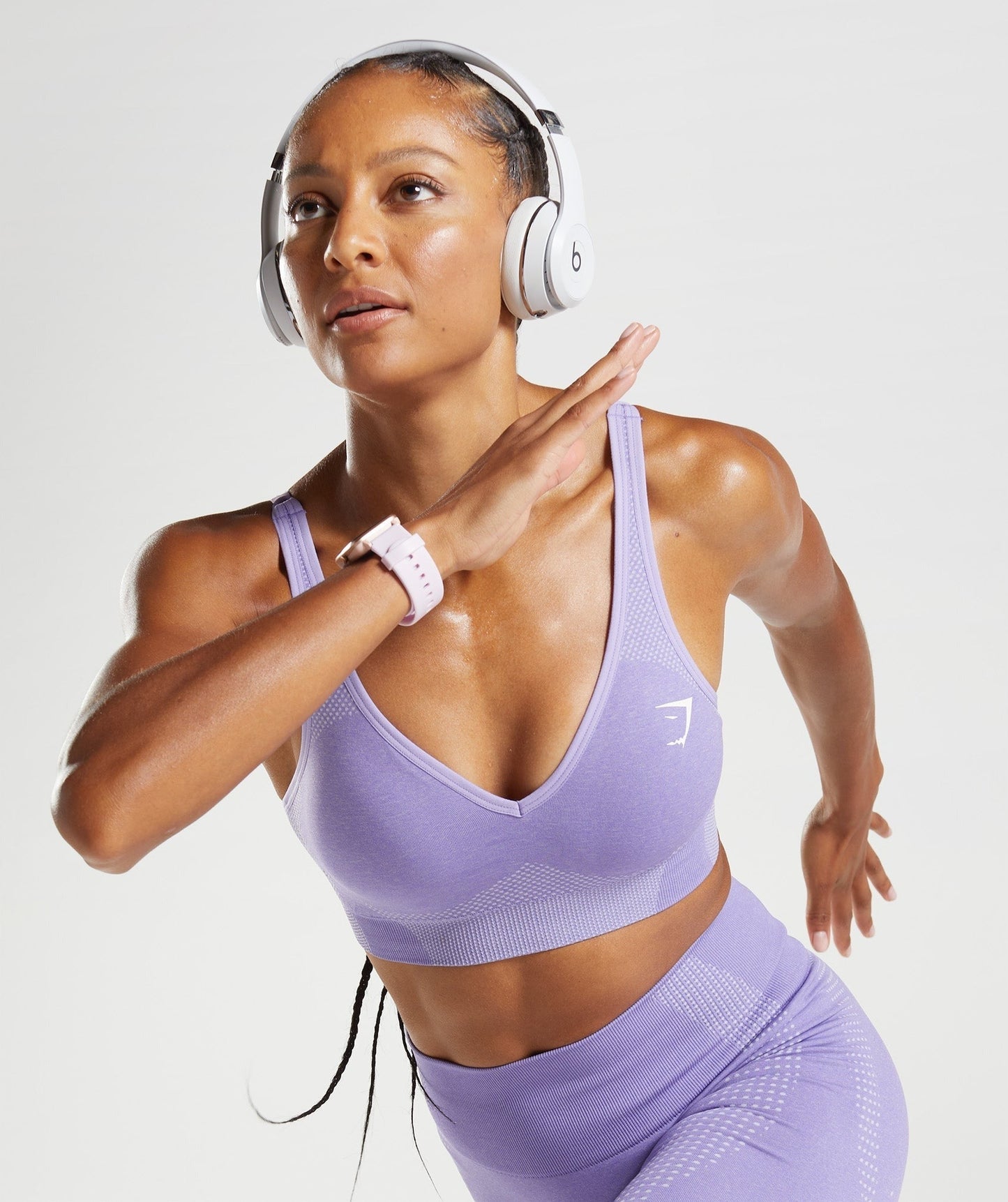 Gymshark Vital V Neck Sports Bra - Digital Violet Marl