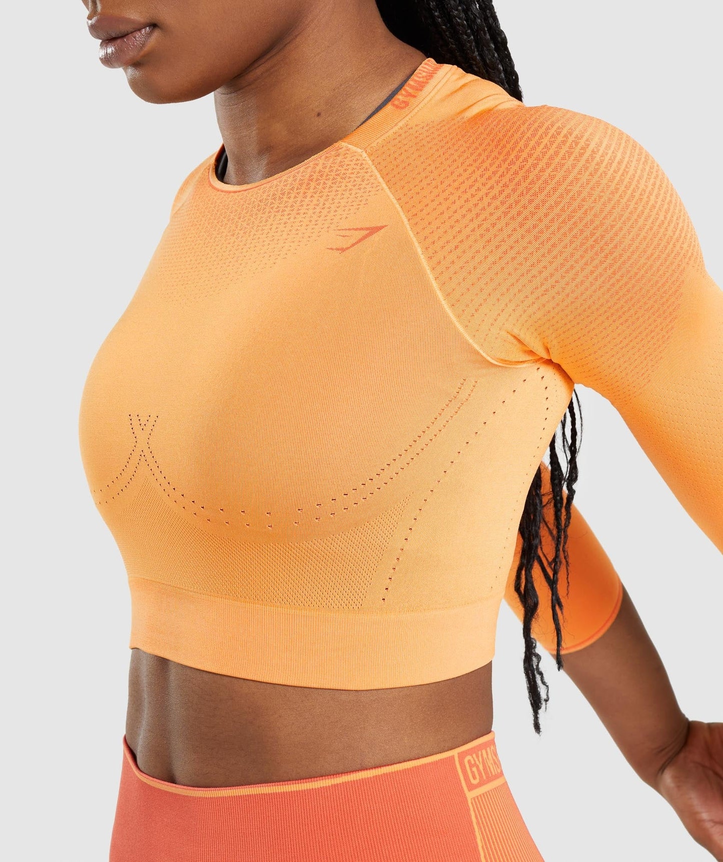 Gymshark Apex Seamless Crop Top - Apricot Orange/Papaya Orange