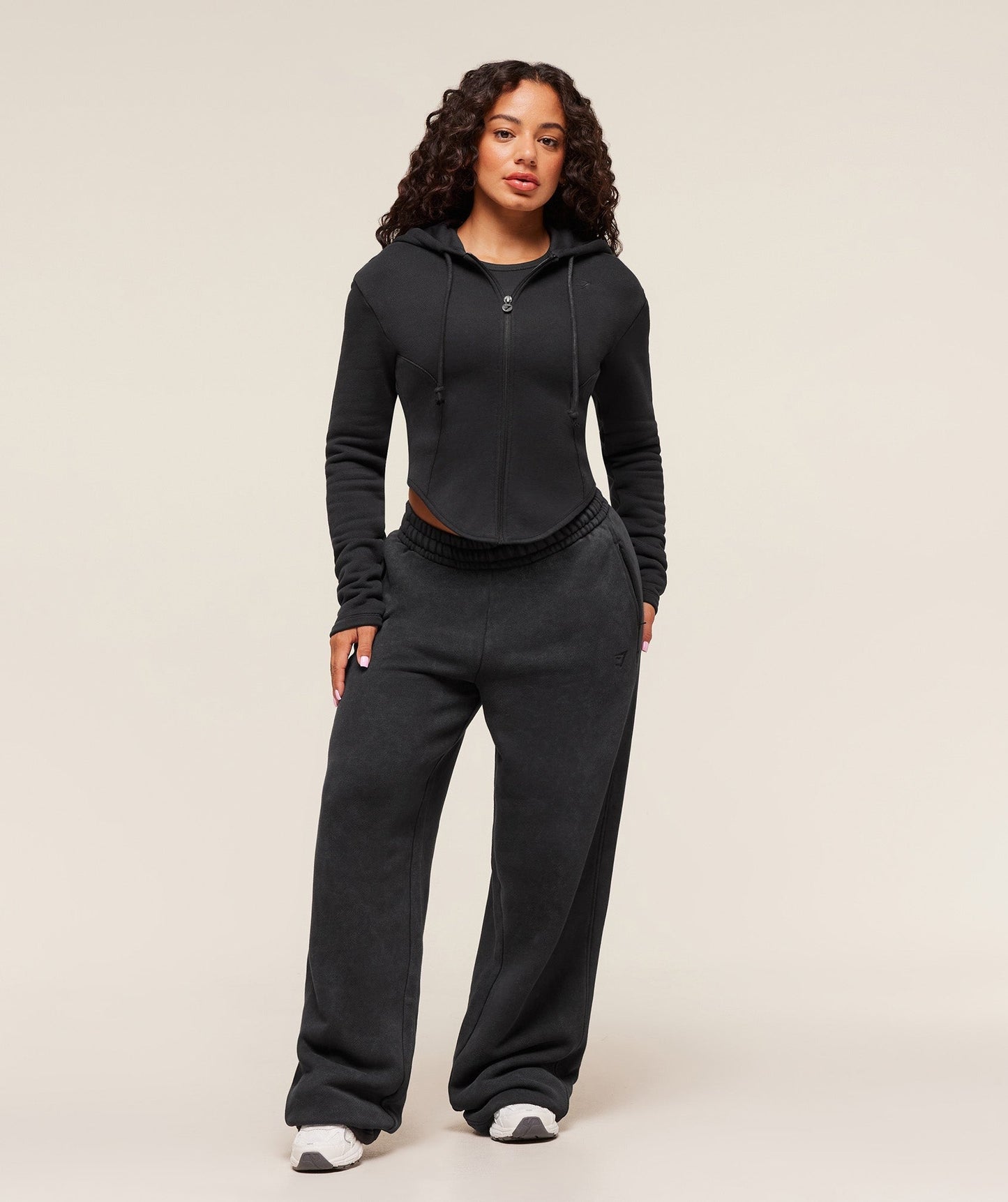 Gymshark x Analis Zip Up Hoodie - Black/Wash