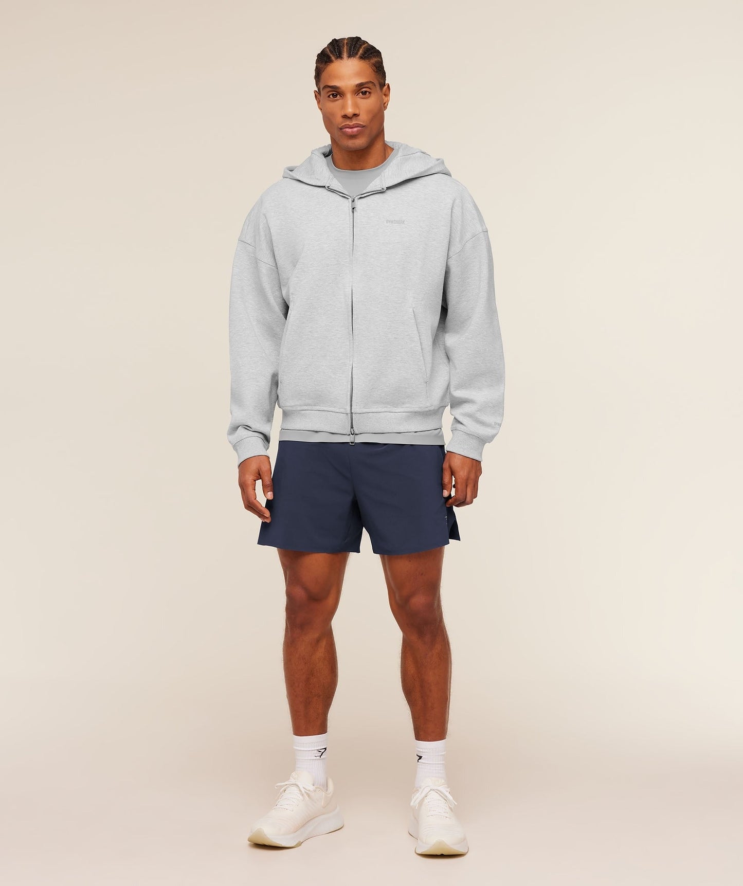 Gymshark Evolve Lightweight Zip Through Hoodie - Bros Soft Grey Marl