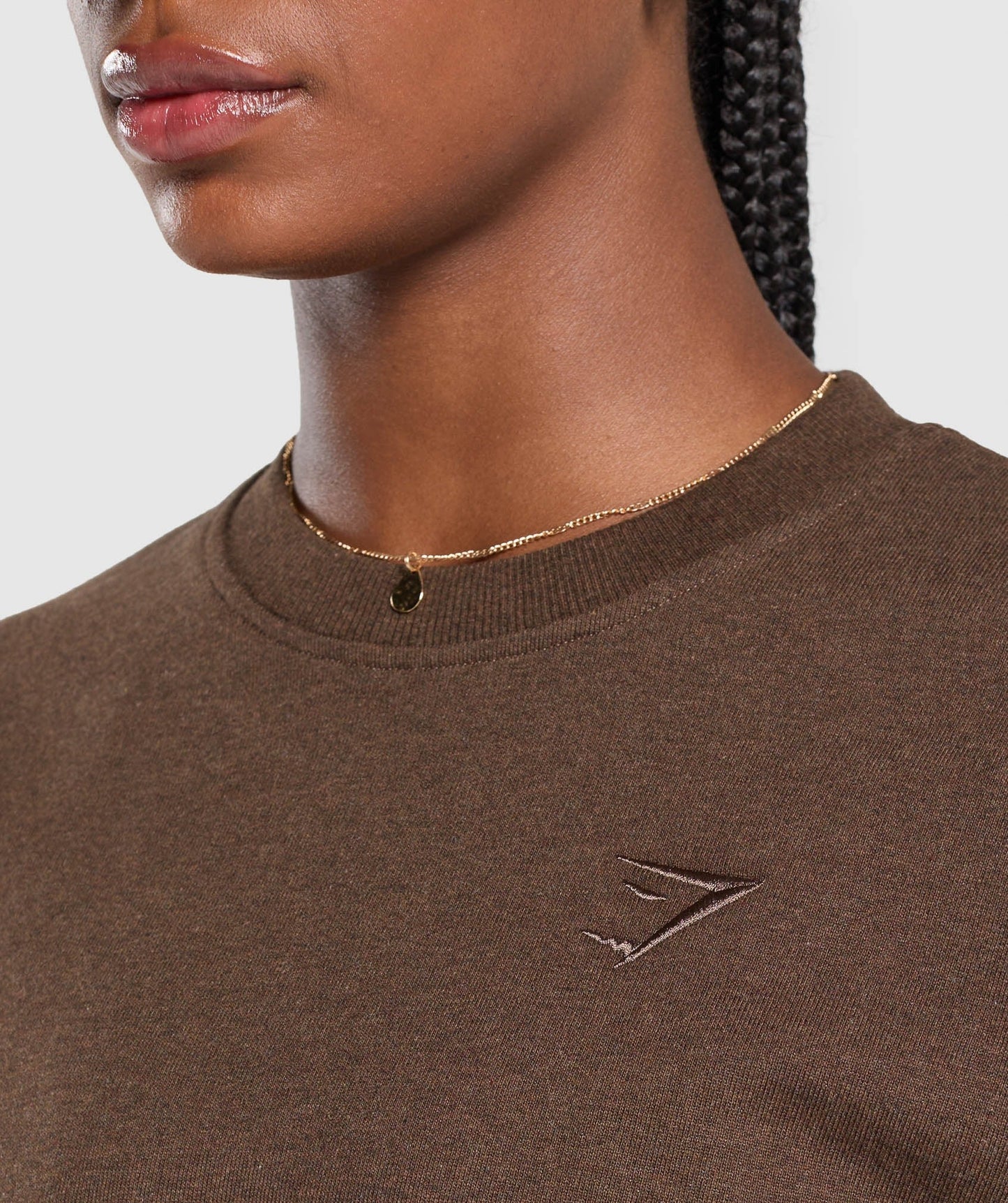 Gymshark Rest Day Sweats Oversized Crew - Brown Marl