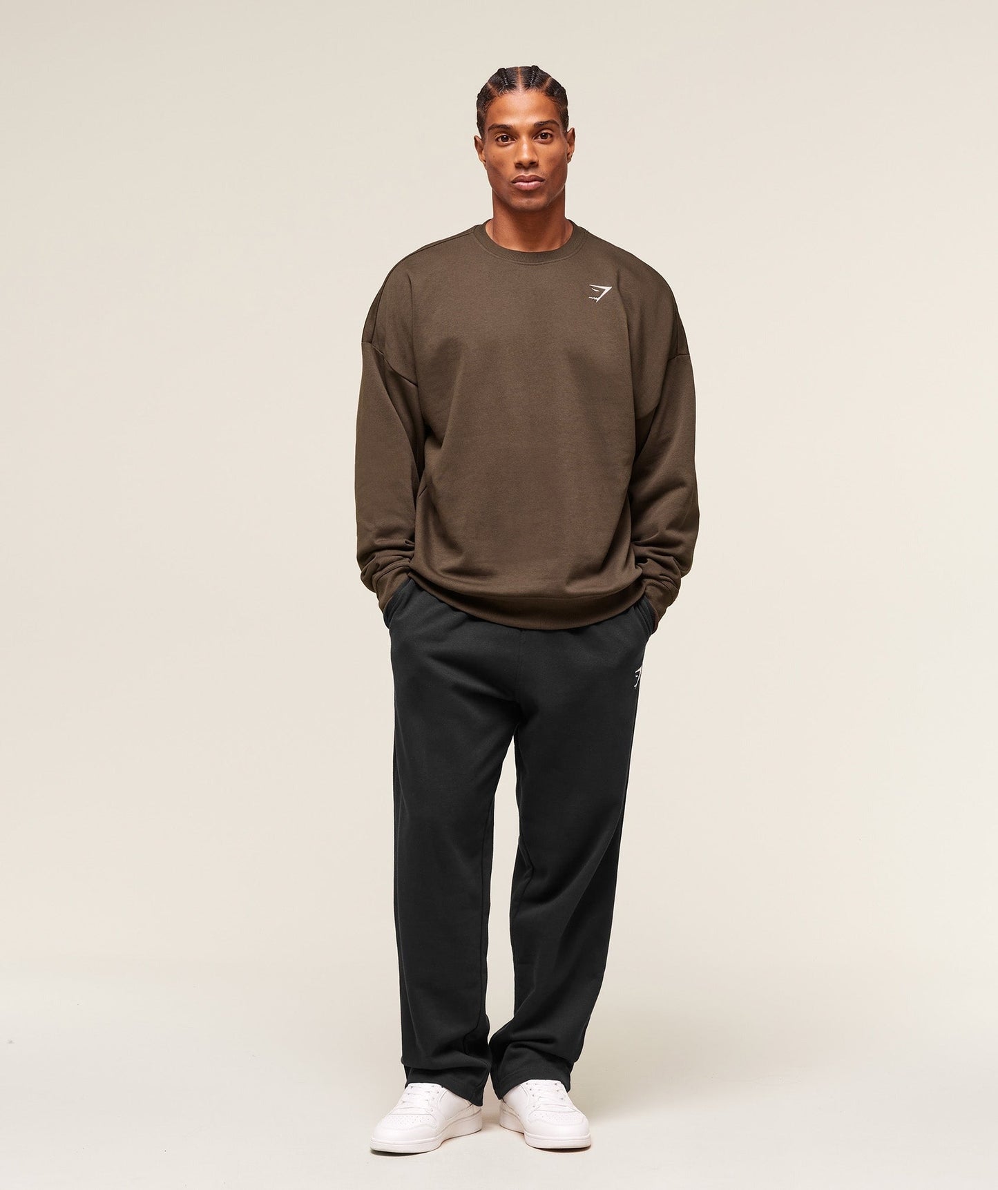 Gymshark Oversized Crest Crew - Archive Brown
