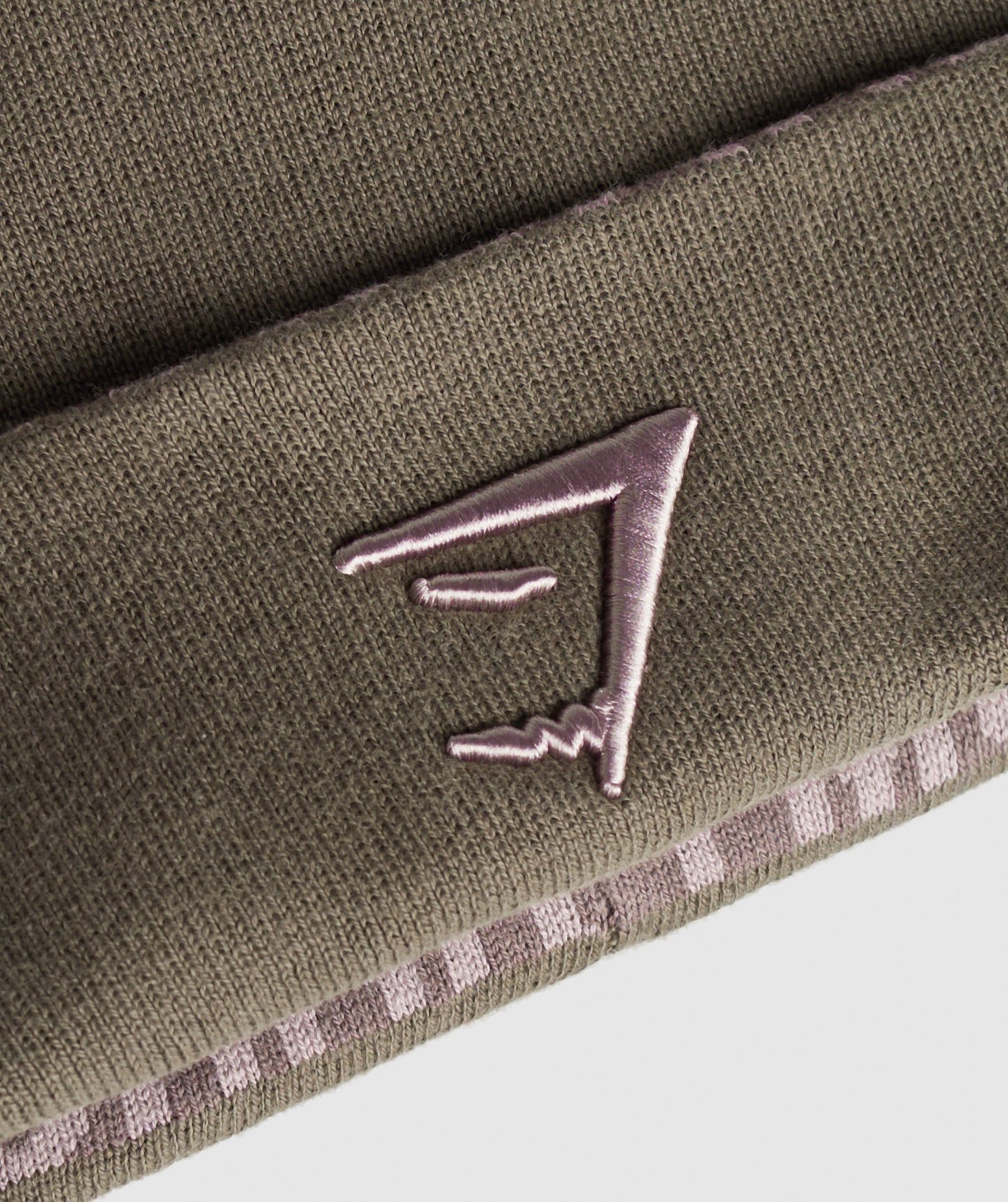 Gymshark Reverse Jacquard Beanie - Camo Brown/Washed Mauve/Walnut Mauve