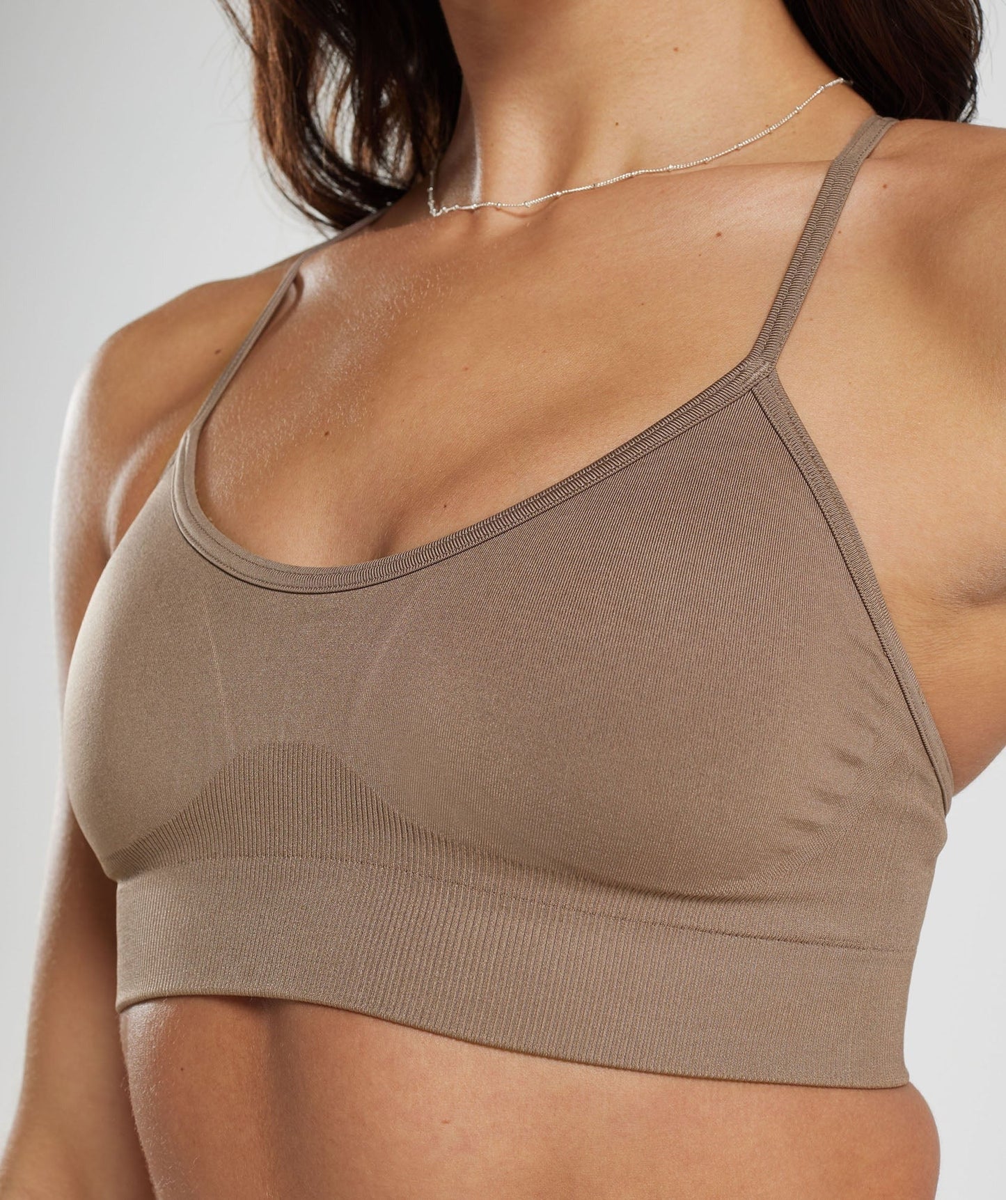 Gymshark Sweat Seamless Sports Bra - Fossil Brown