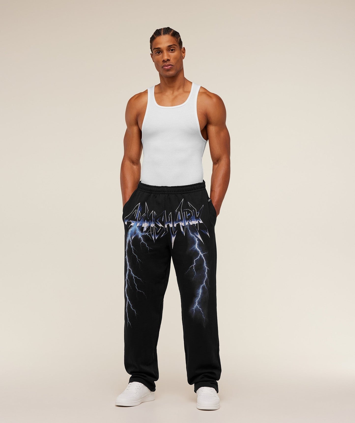 Gymshark Eagle Band Style Graphic Straight Leg Pants - GS Black