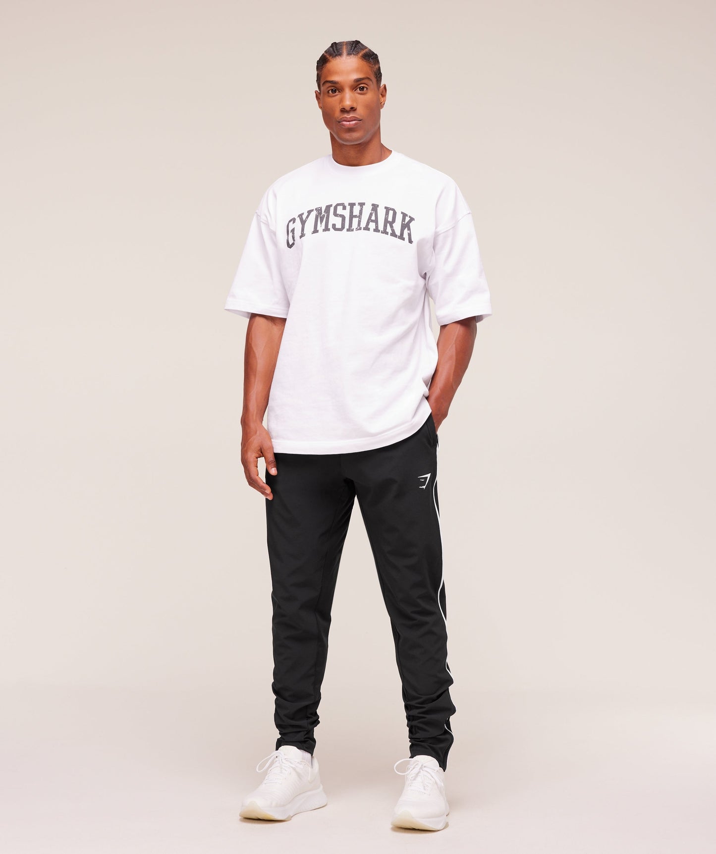 Gymshark Arrival Woven Block Joggers - Black