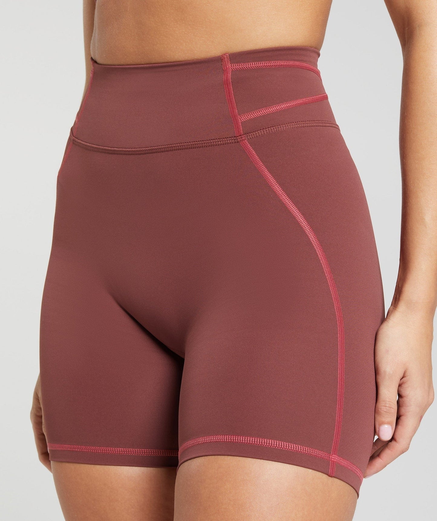 Gymshark Stitch Feature Shorts - Burgundy Brown