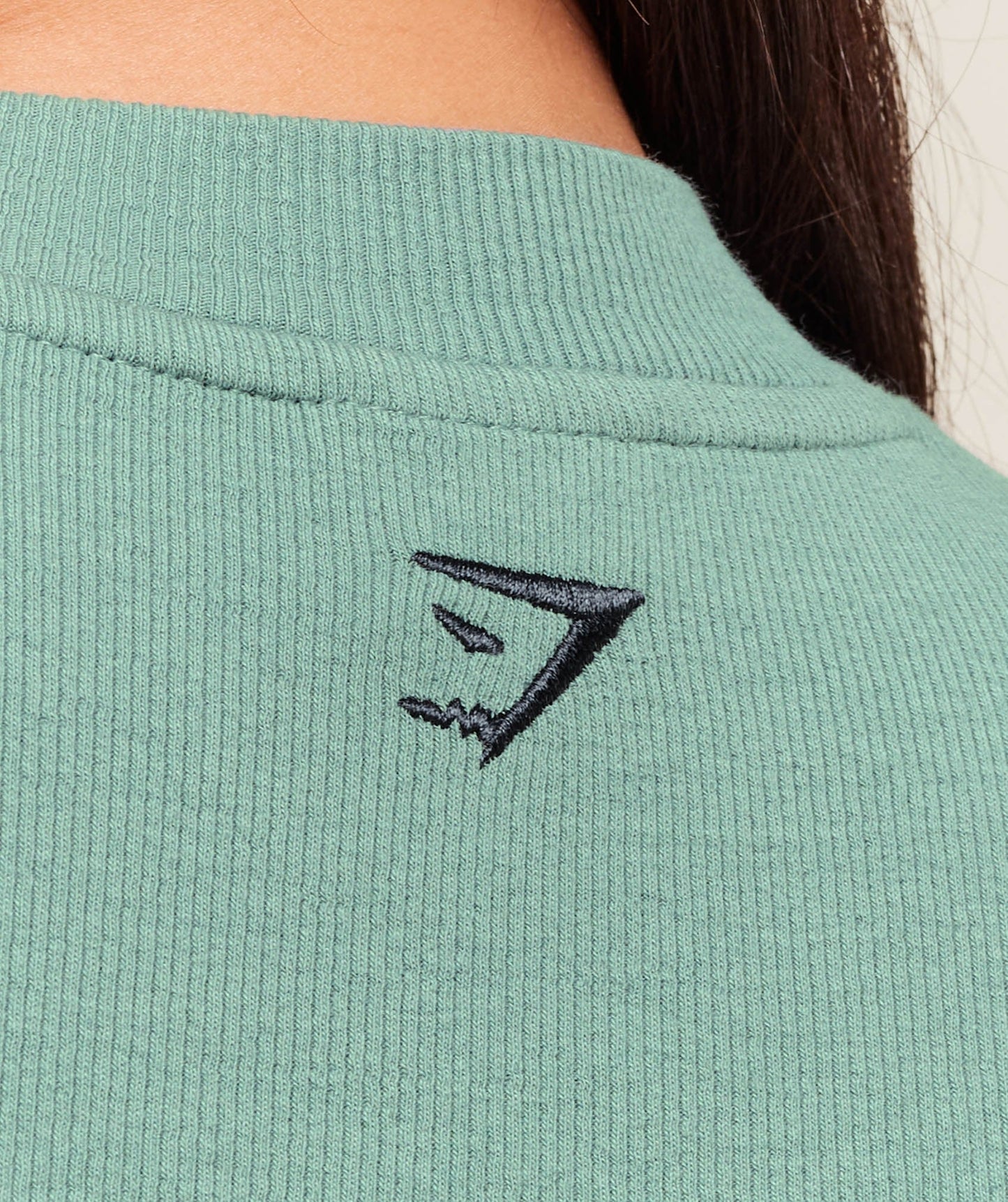 Gymshark Ribbed Cotton Crop Top - Celeste Blue/Heavy Blue