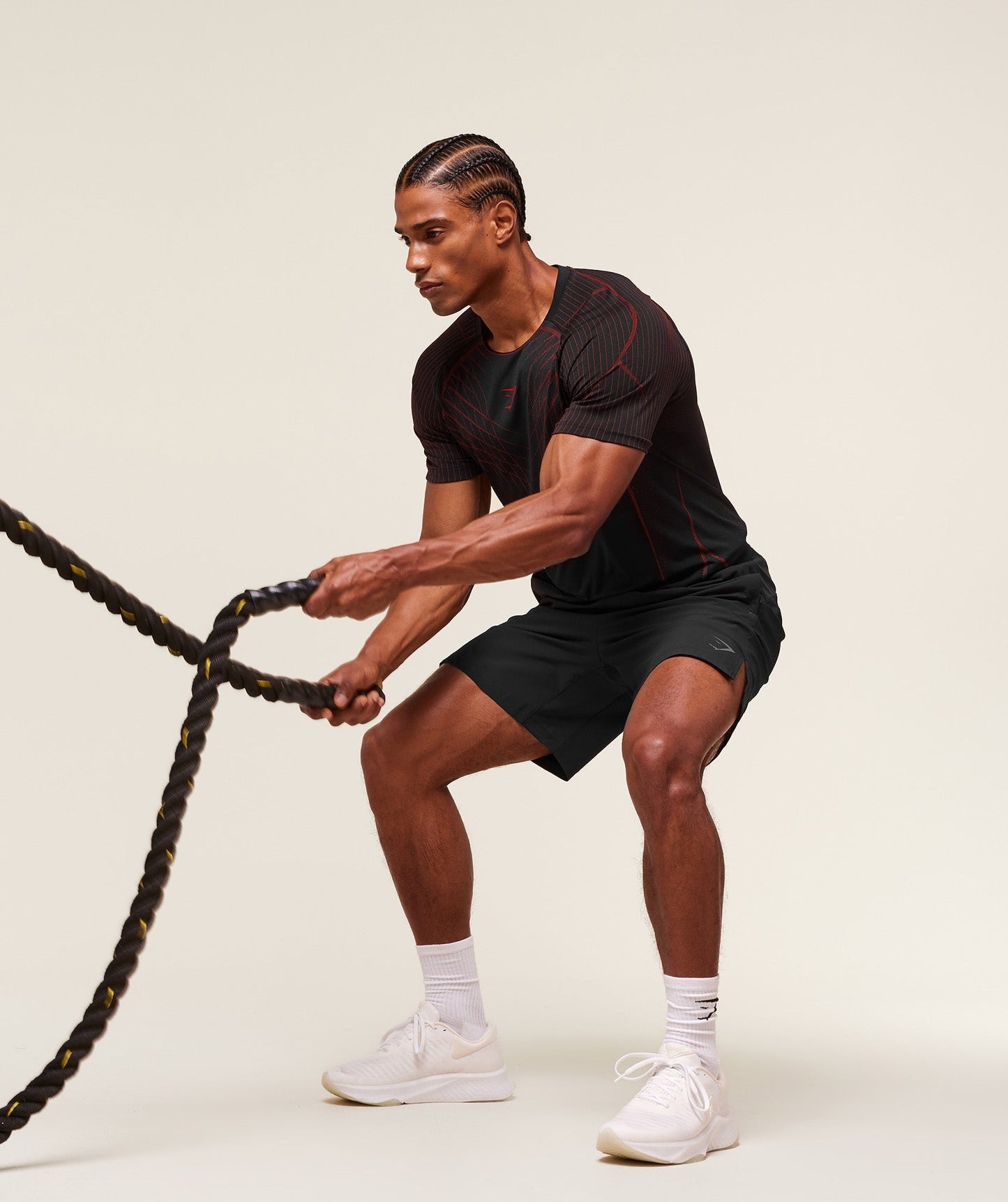 Gymshark Apex Seamless T-Shirt - Black/Carmine Red