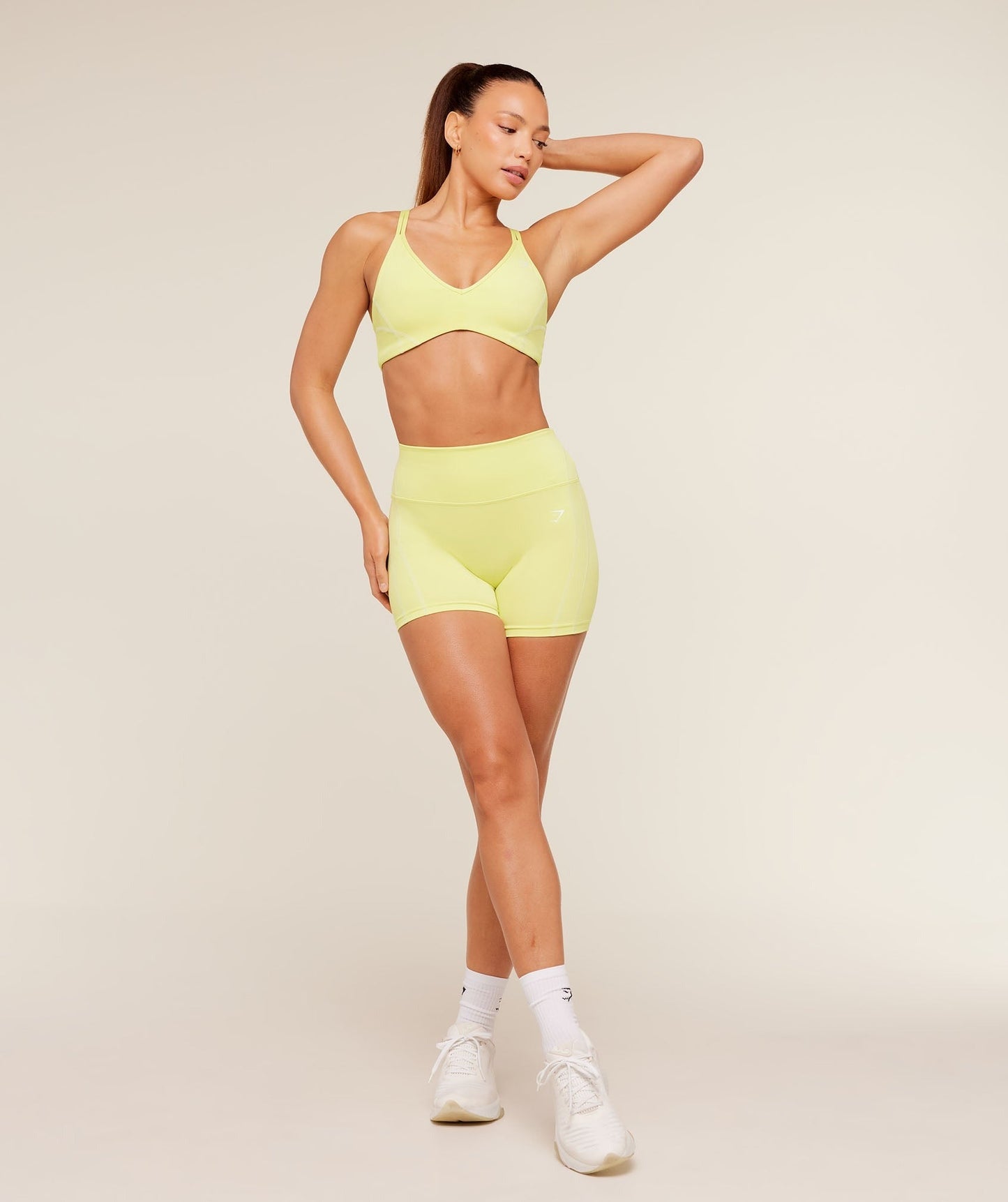 Gymshark Volt Shorts - Sorbet Yellow/White