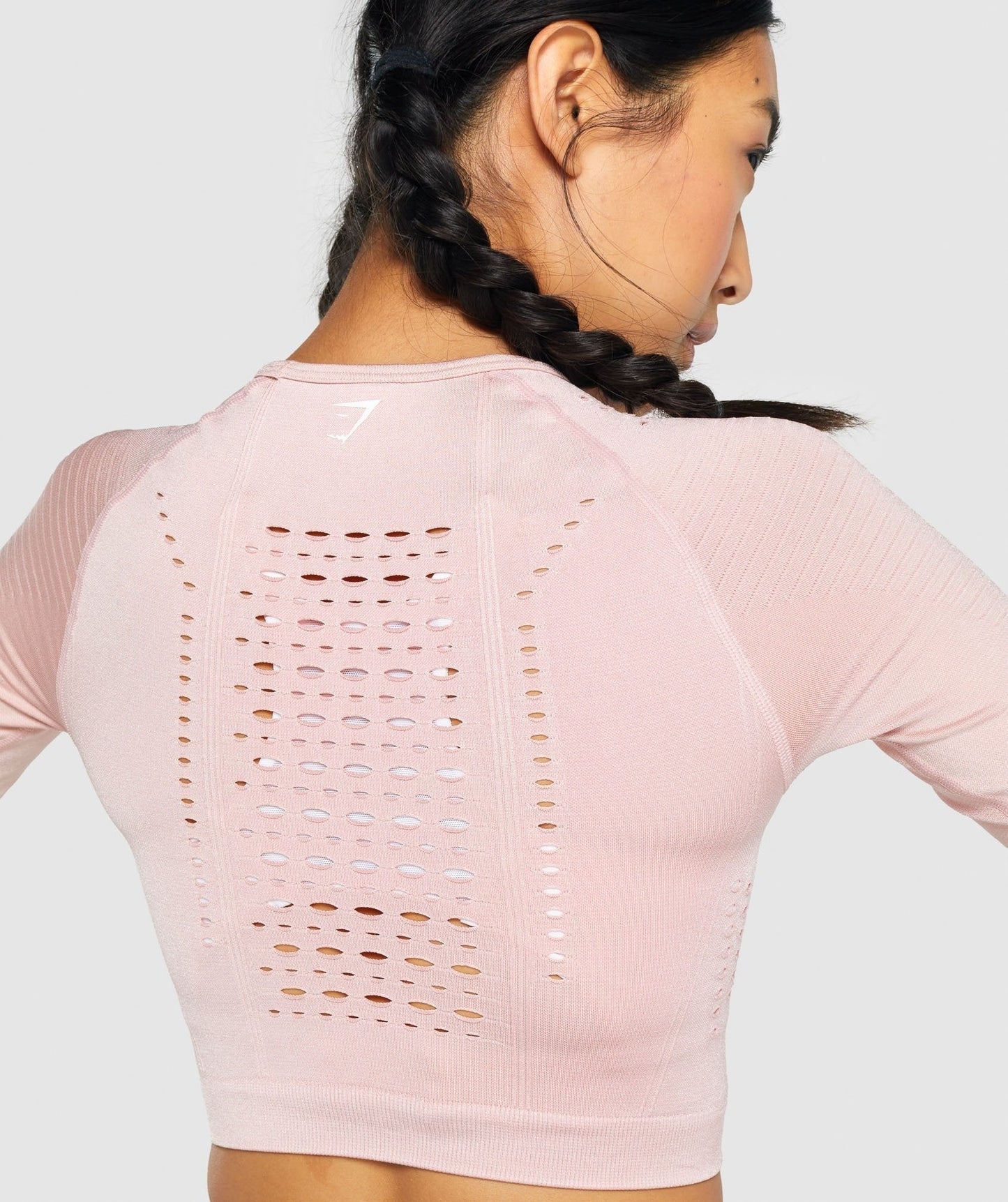 Gymshark Glow Long Sleeve Seamless Crop Top - Light Pink