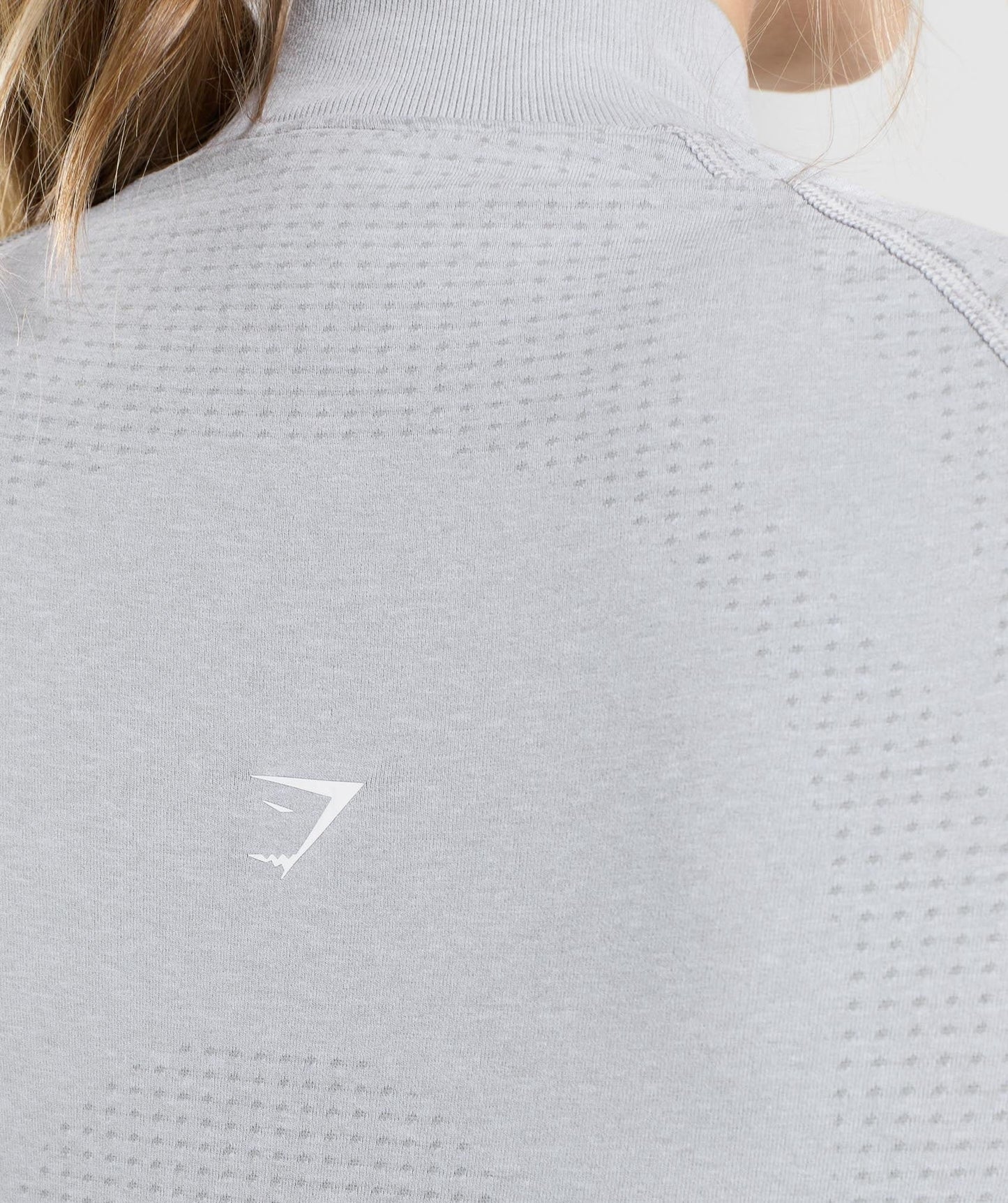 DNU - Gymshark Vital Seamless 2.0 1/2 Zip Pullover - Light Grey Marl