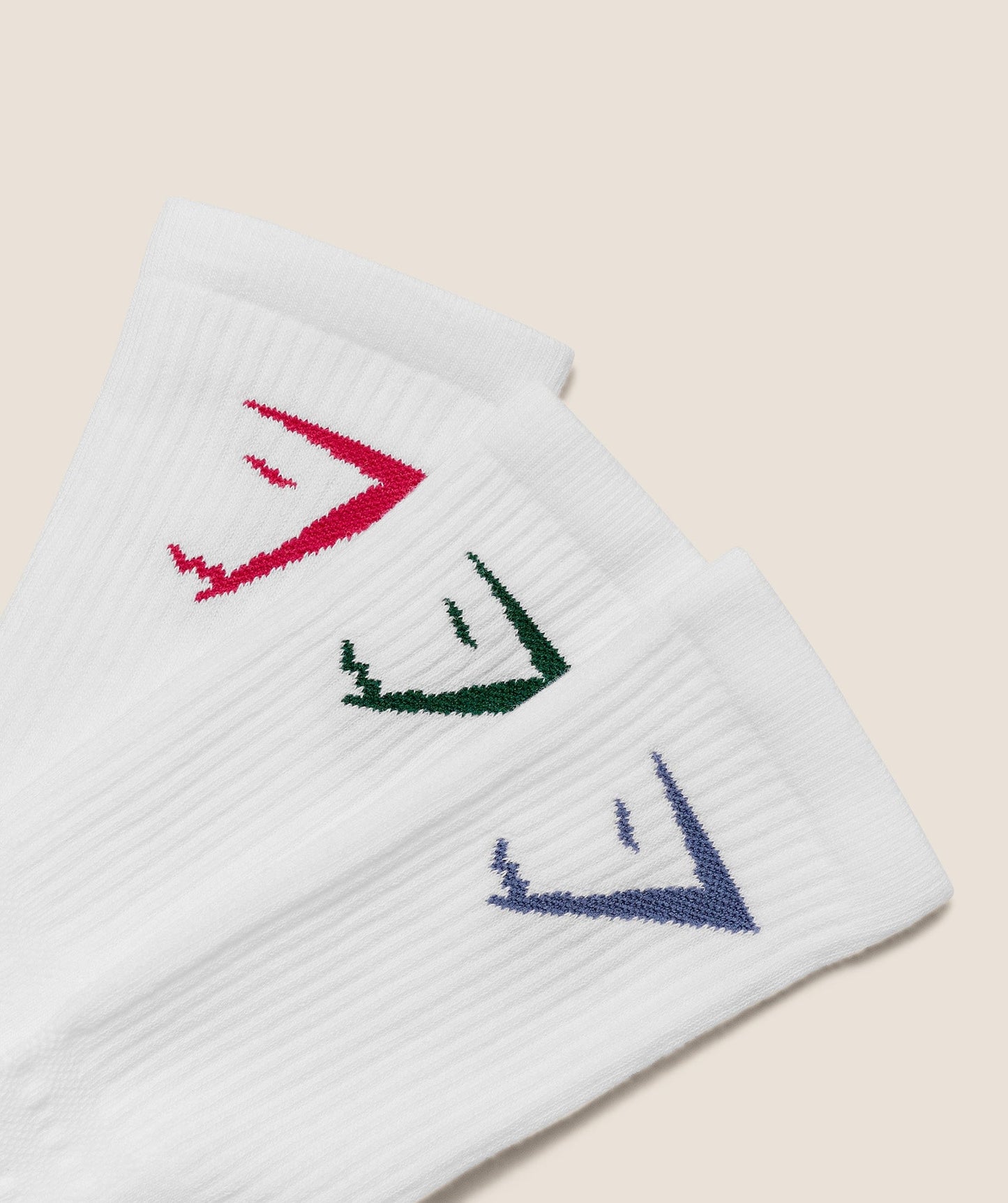 Gymshark Crew Socks 3pk - Worn Blue/Lift Green/Build Pink